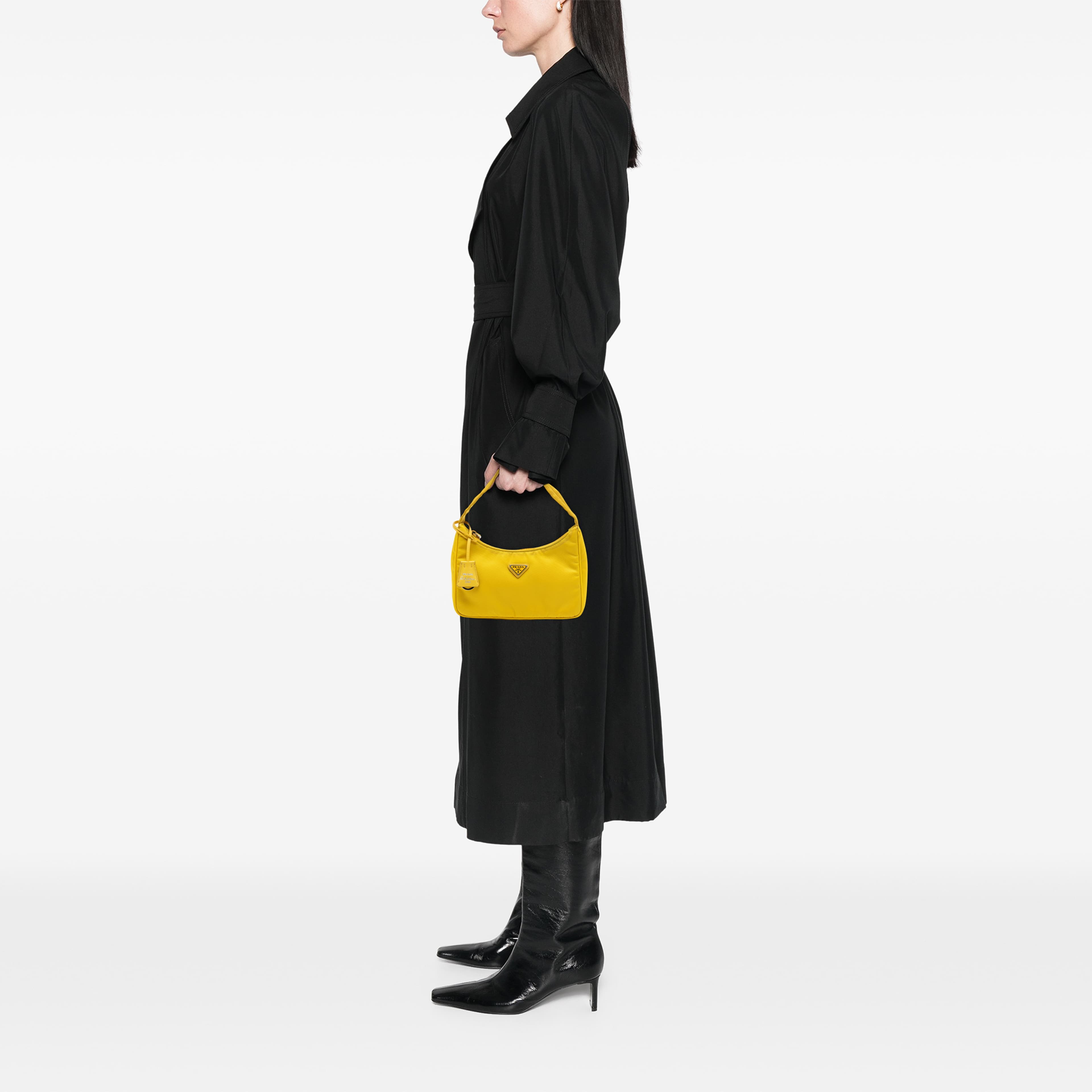 Prada Mini Tessuto Re Edition 2000 Shoulder Bag, från Luxclusif, i färgen gul. Klicka för att öppna bilden i stort format