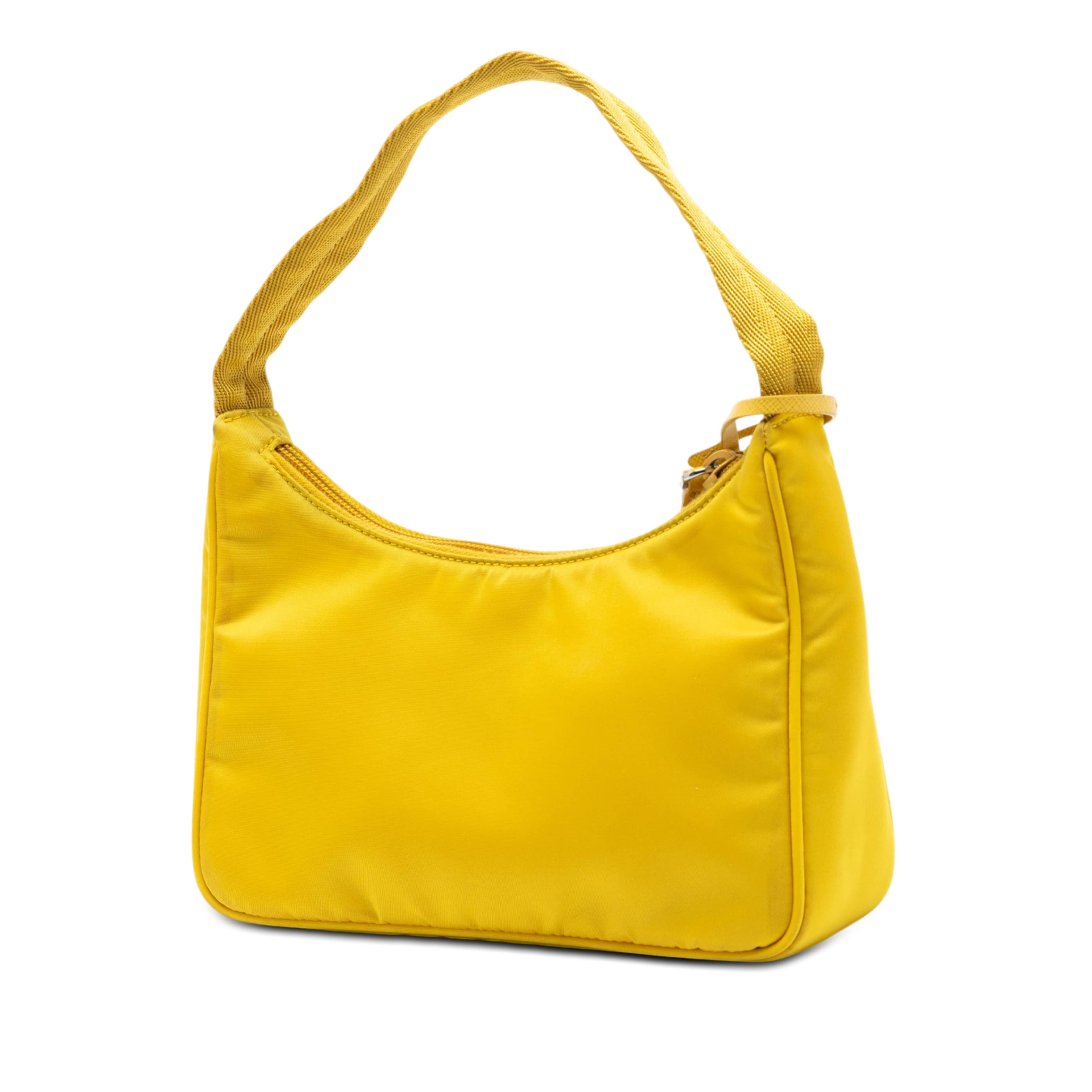 Prada Mini Tessuto Re Edition 2000 Shoulder Bag, från Luxclusif, i färgen gul. Klicka för att öppna bilden i stort format