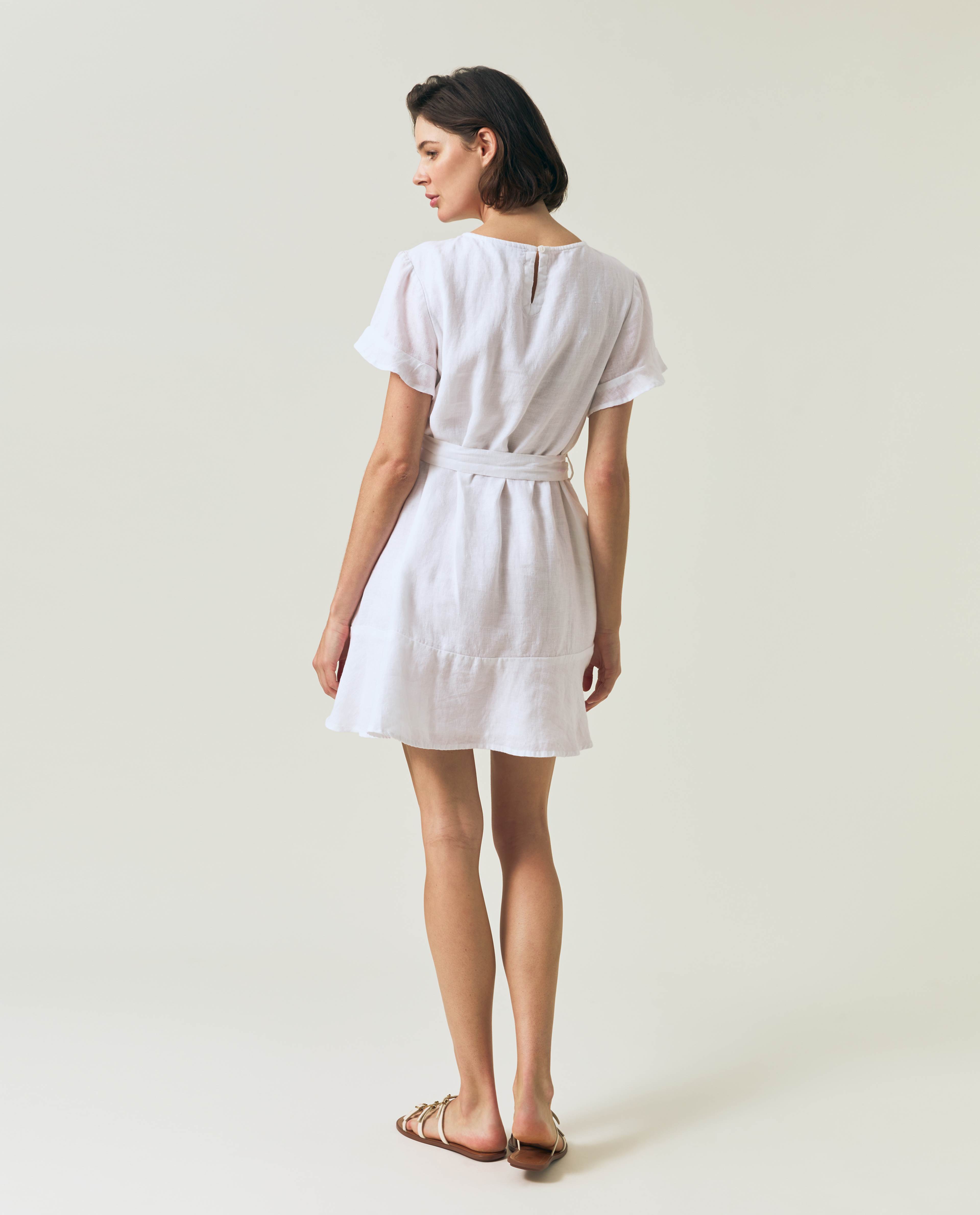 Belted Linen Dress