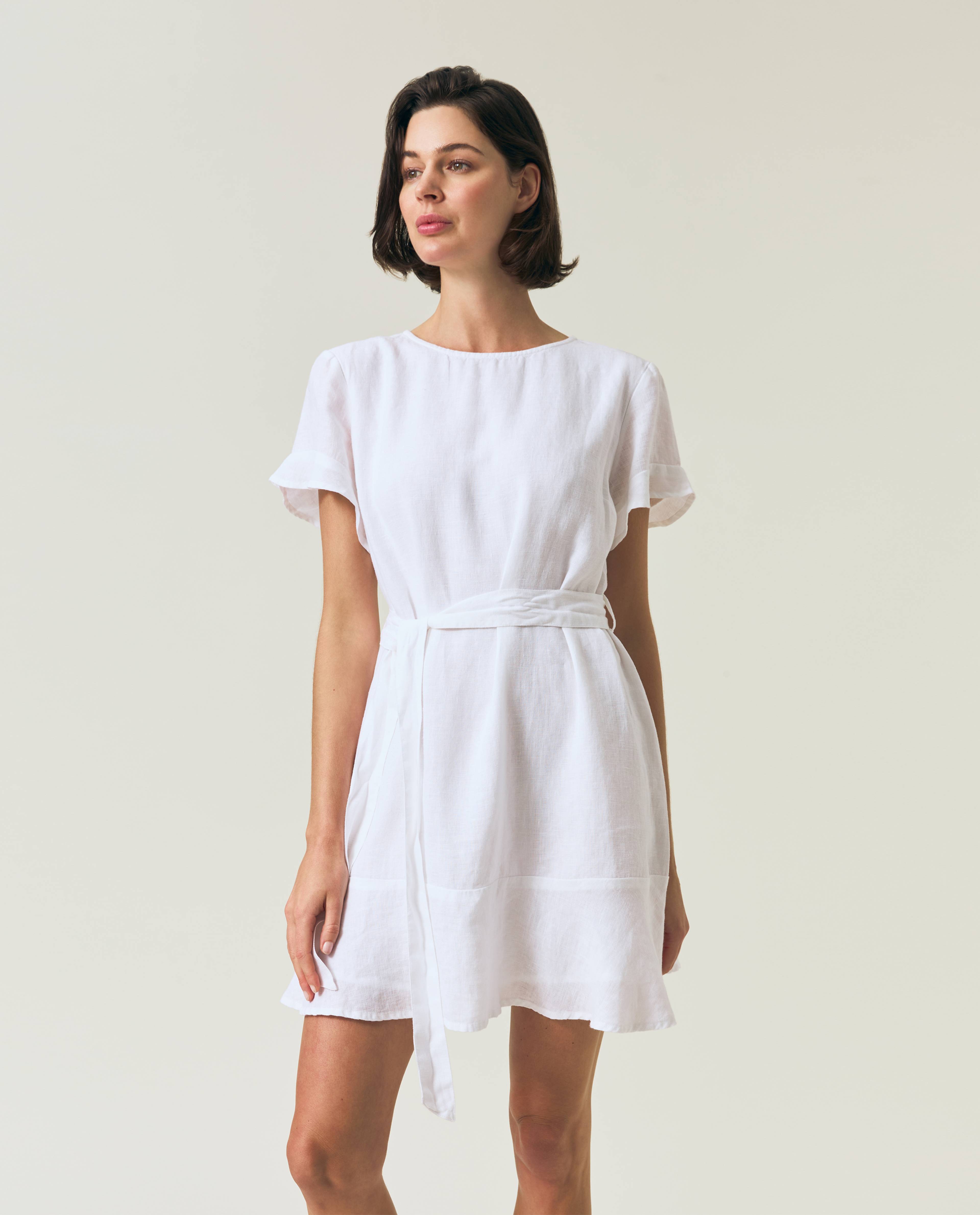 Belted Linen Dress