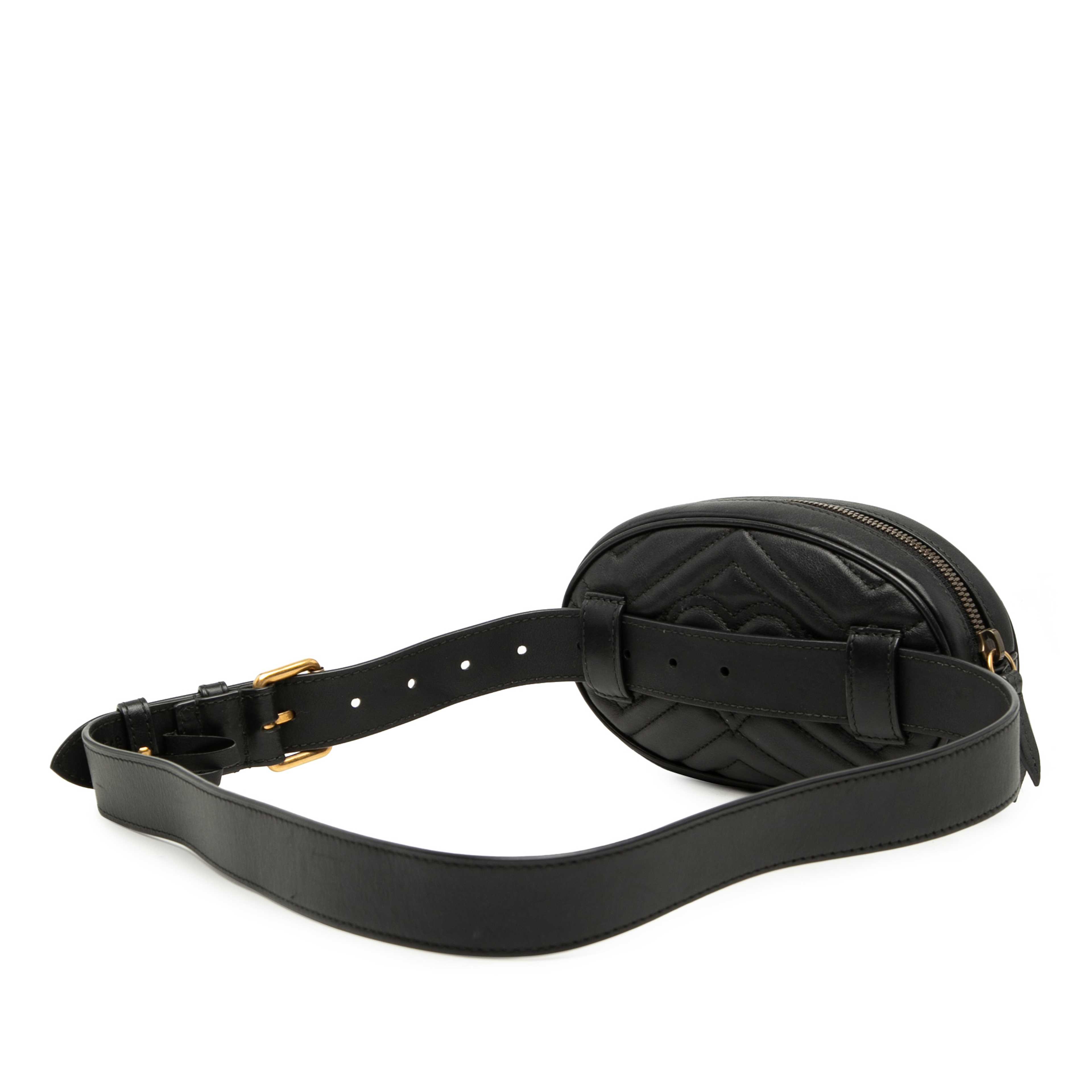 Gucci Gg Marmont Matelasse Leather Belt Bag, från Luxclusif, i färgen black. Klicka för att öppna bilden i stort format