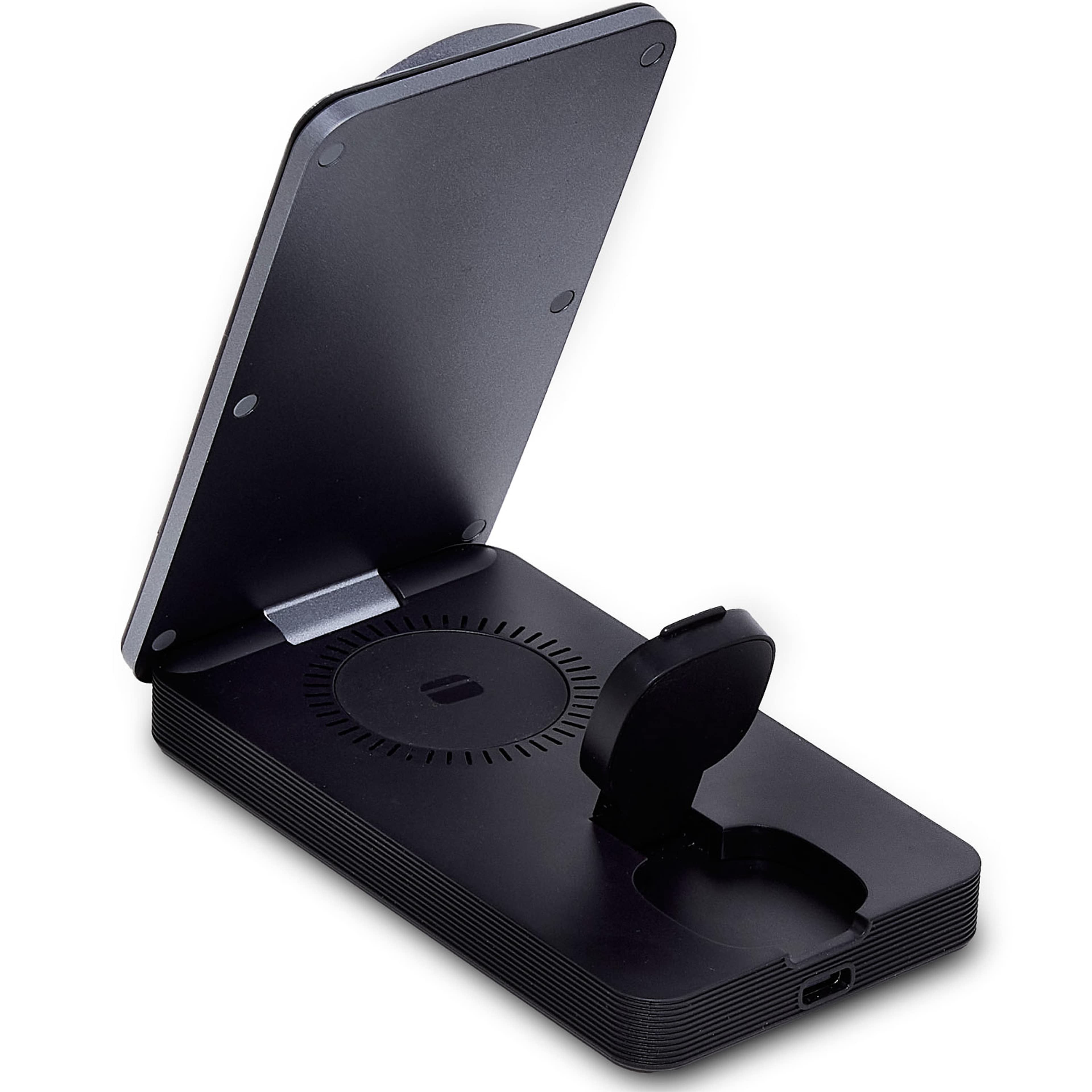 3-in-1 Laddställ Qi2 15w, från Champion Nordic, i färgen svart. Klicka för att öppna bilden i stort format