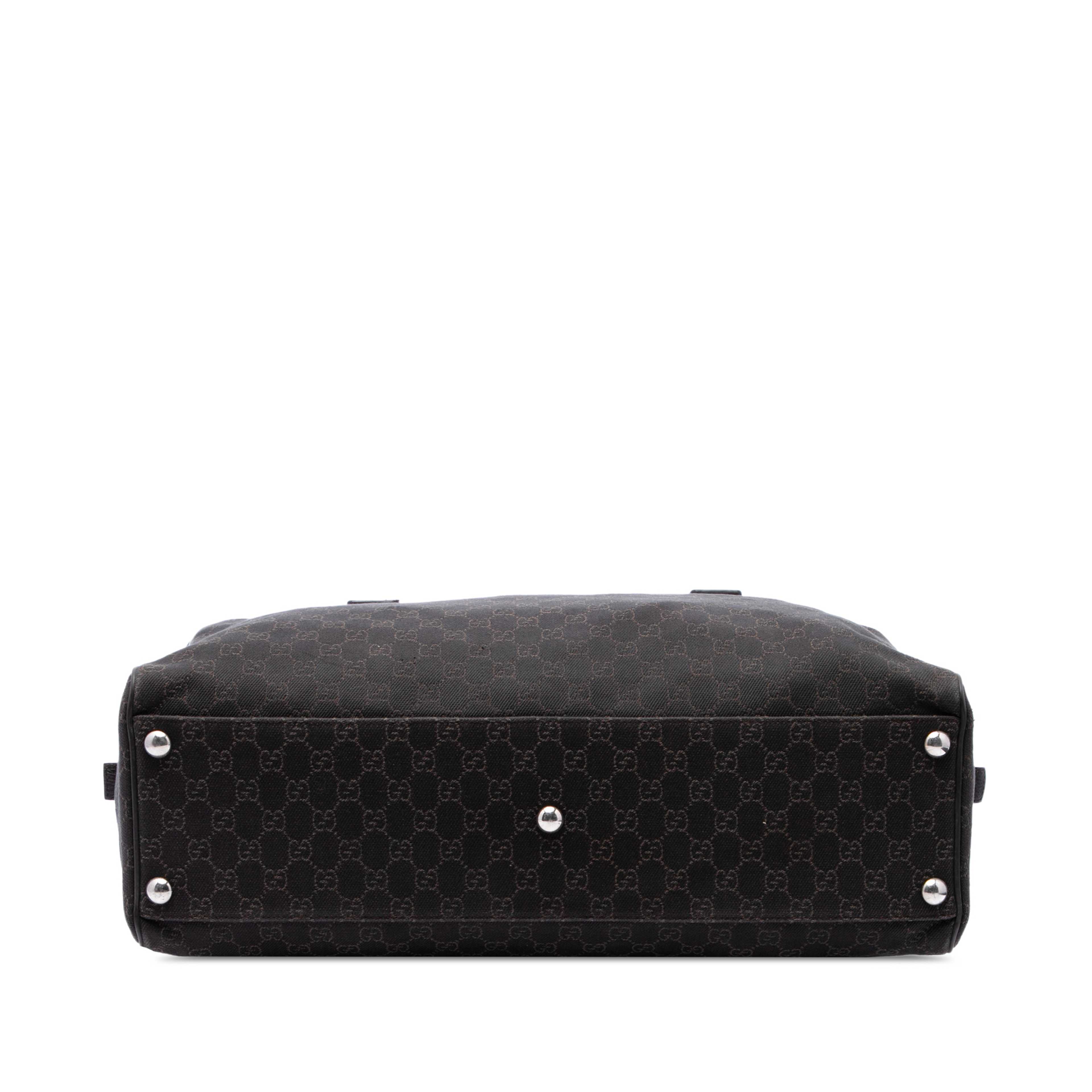 Gucci Gg Denim Travel Bag, från Luxclusif, i färgen brun. Klicka för att öppna bilden i stort format