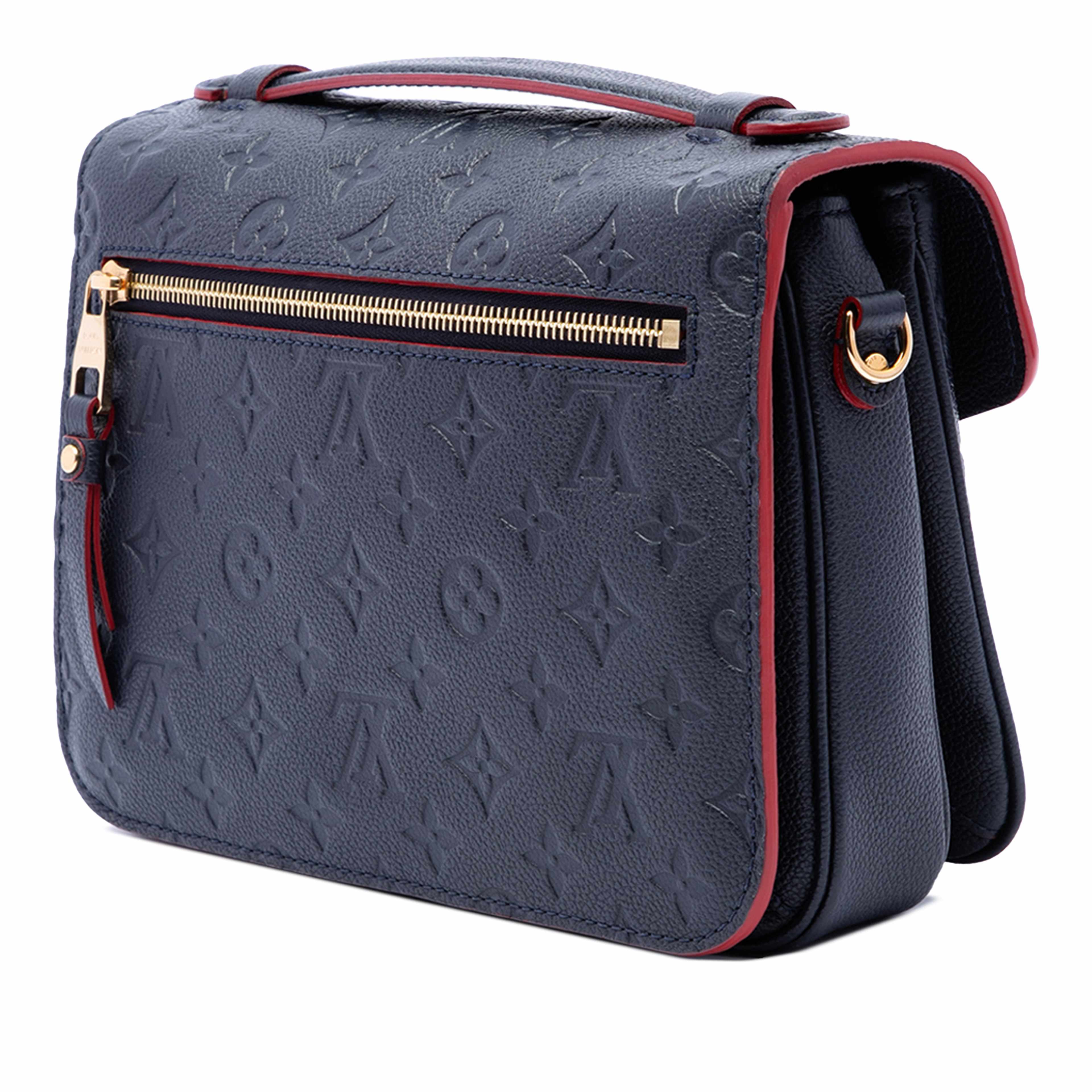 Louis Vuitton Monogram Empreinte Pochette Metis, från Luxclusif, i färgen blå. Klicka för att öppna bilden i stort format