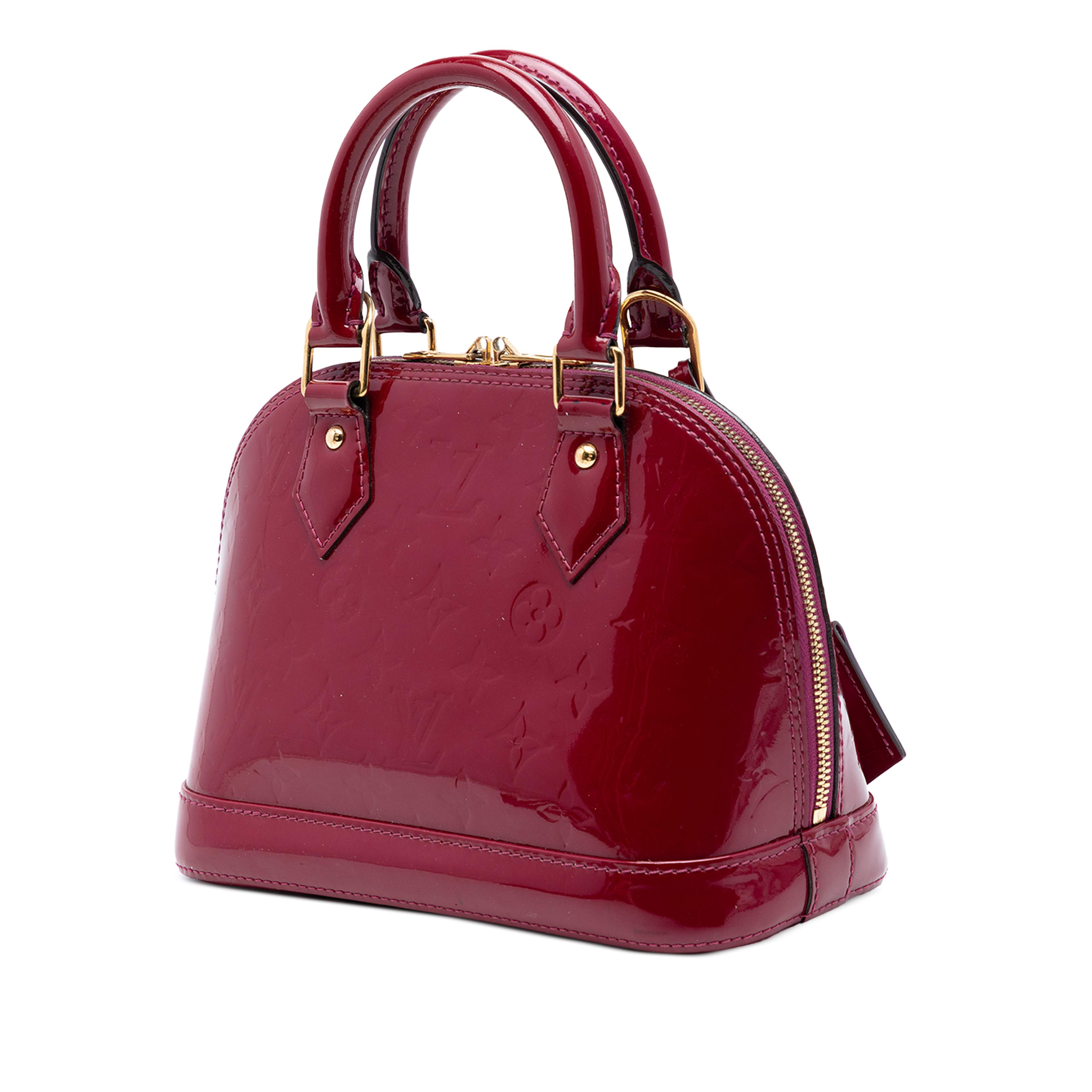 Louis Vuitton Monogram Vernis Alma Bb, från Luxclusif, i färgen dark pink. Klicka för att öppna bilden i stort format