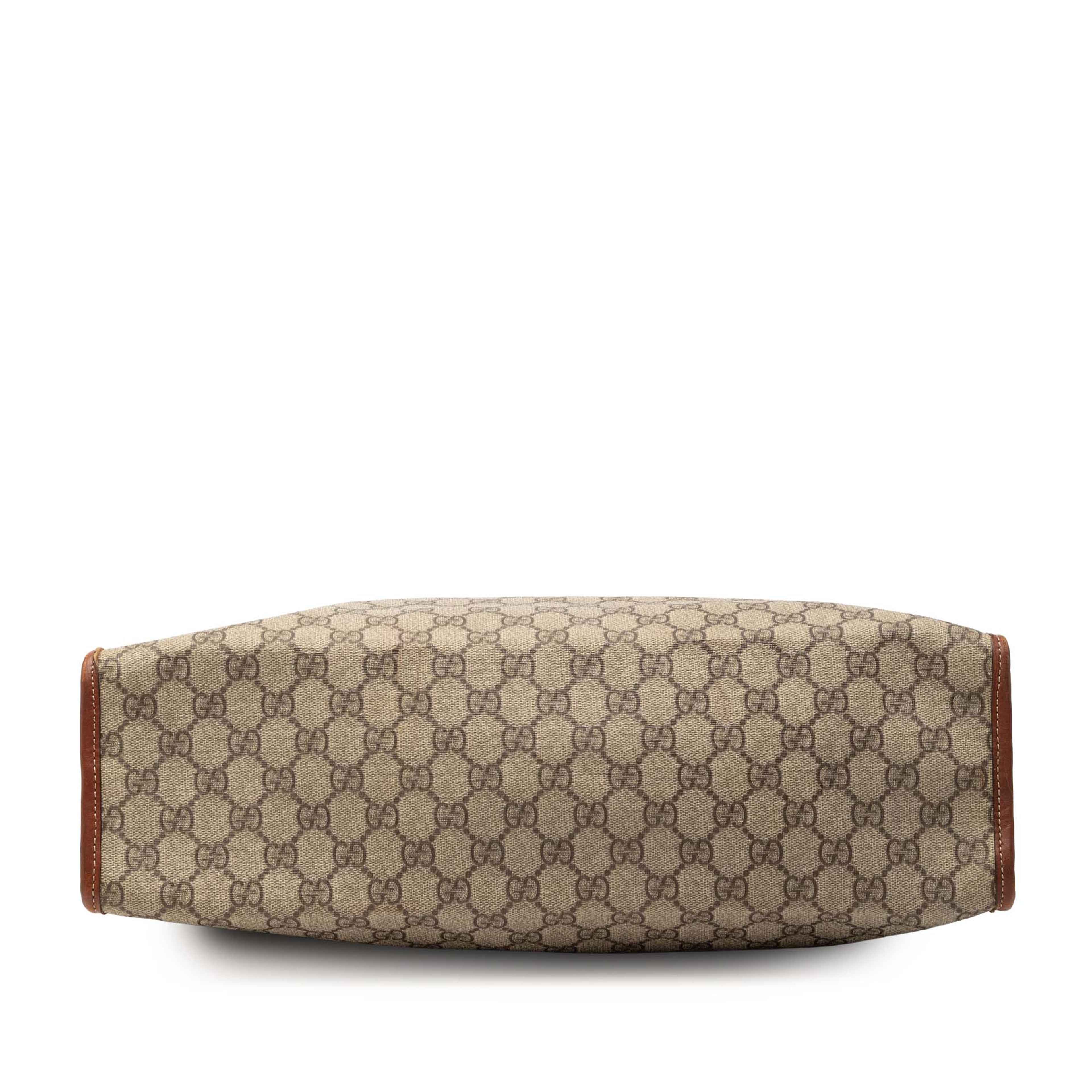 Gucci Gg Supreme Web Tote, från Luxclusif, i färgen beige. Klicka för att öppna bilden i stort format