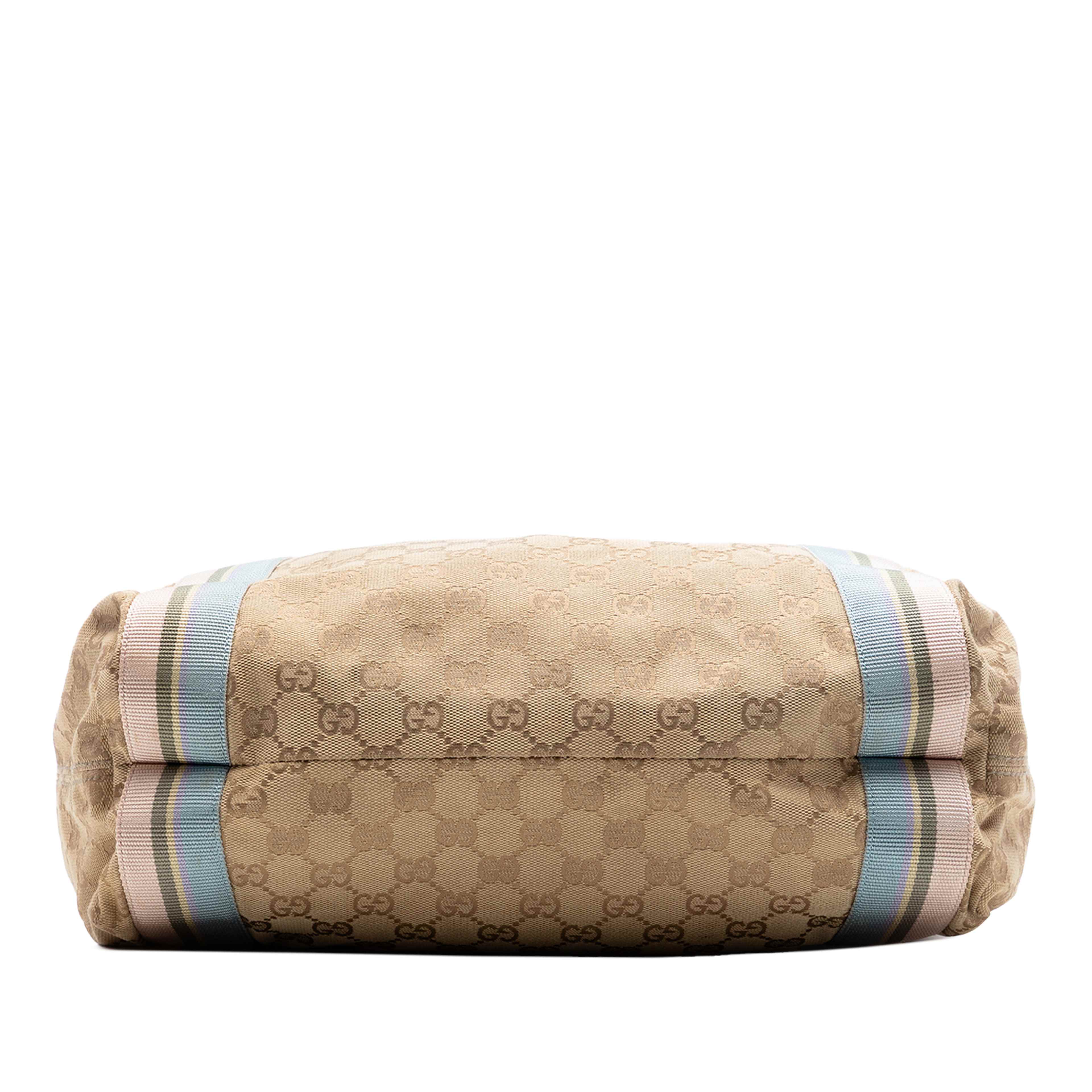 Gucci Gg Canvas Web Tote, från Luxclusif, i färgen beige. Klicka för att öppna bilden i stort format