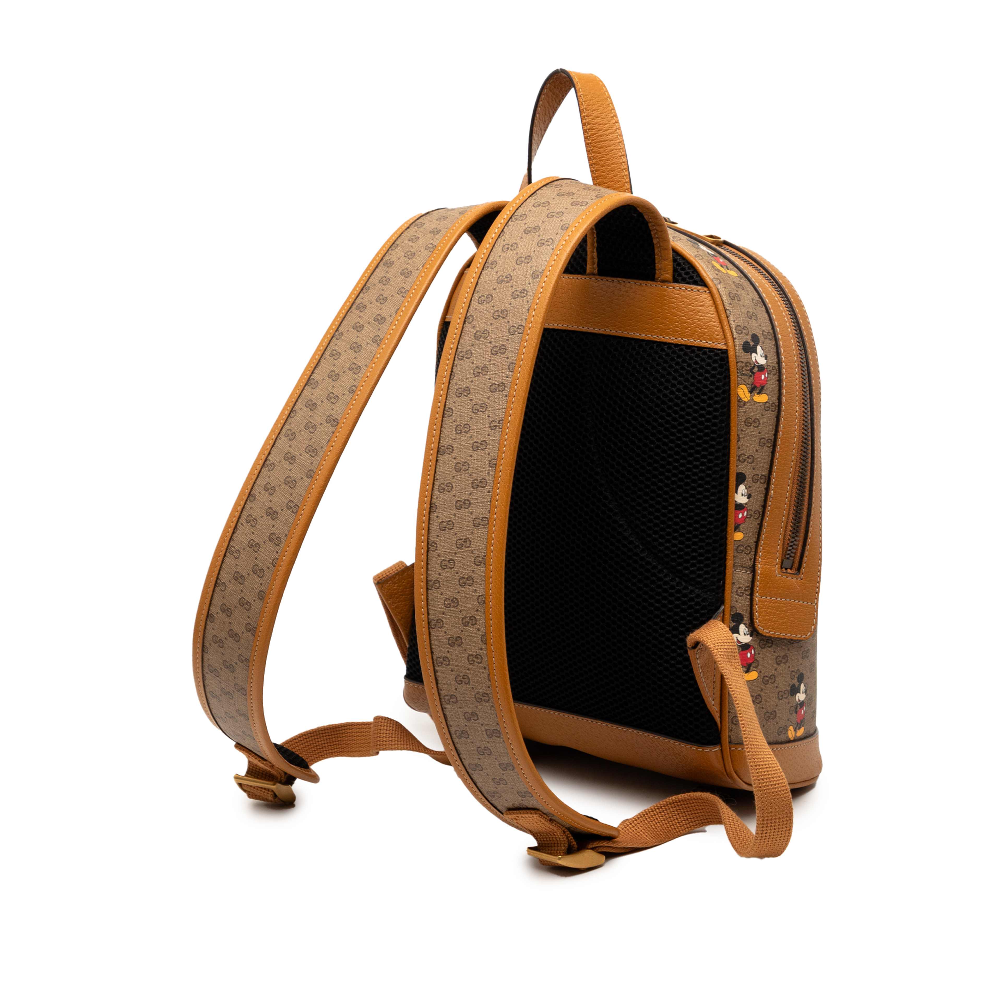 Gucci Disney Small Micro Gg Supreme Mickey Mouse Dome Backpack, från Luxclusif, i färgen light brown. Klicka för att öppna bilden i stort format