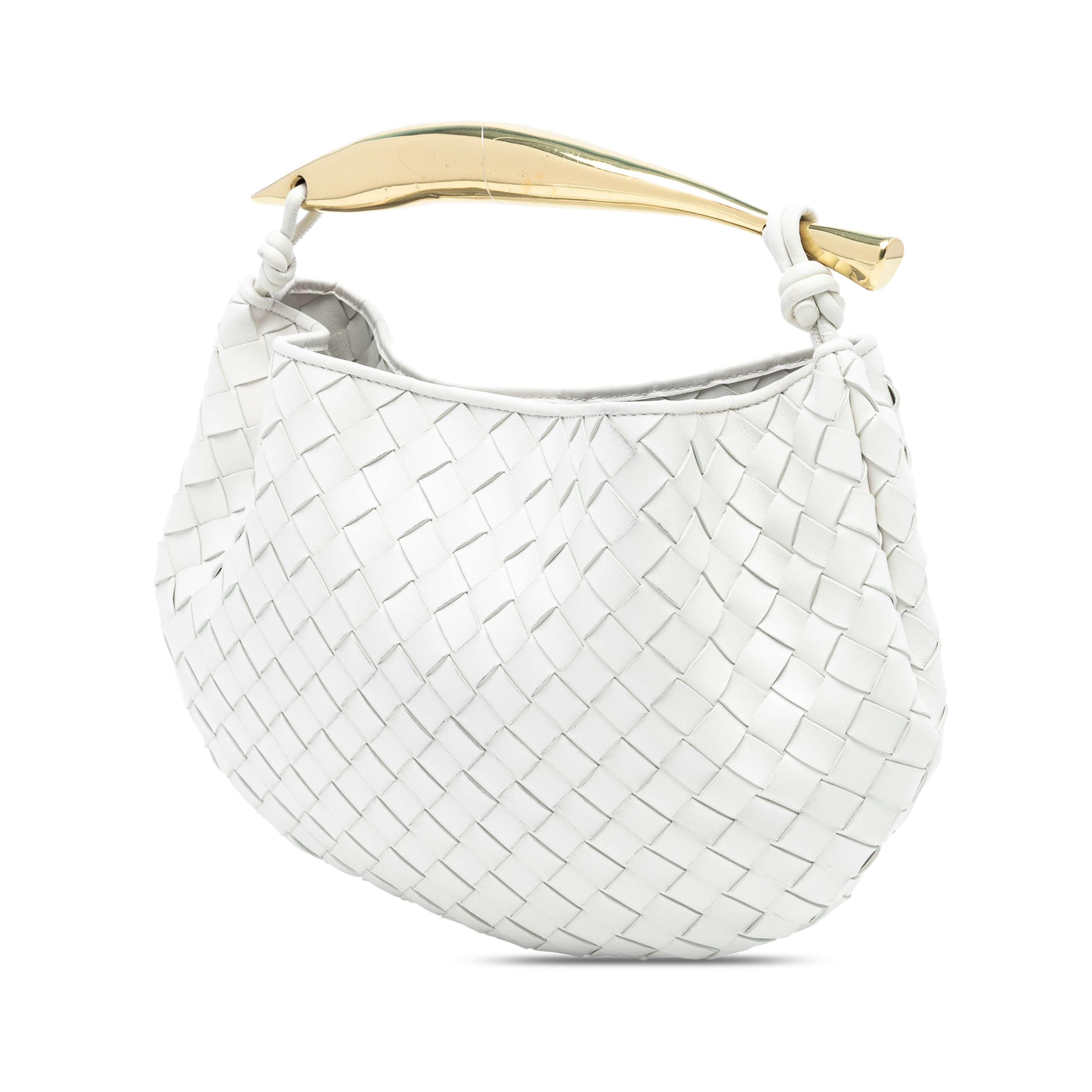 Bottega Veneta Lambskin Intrecciato Sardine, från Luxclusif, i färgen white. Klicka för att öppna bilden i stort format