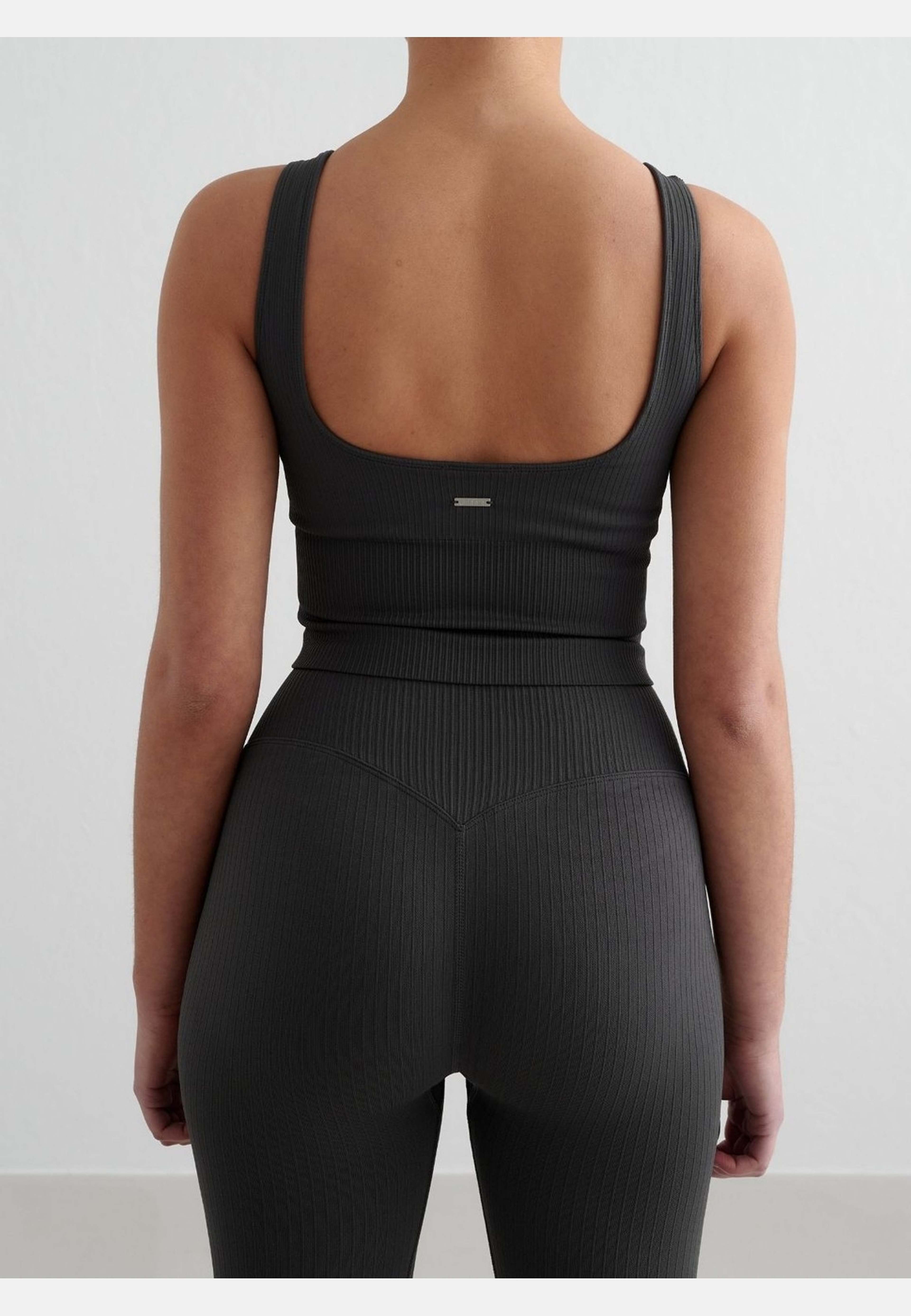 Shadow Grey Ribbed Seamless Shaping Bralette