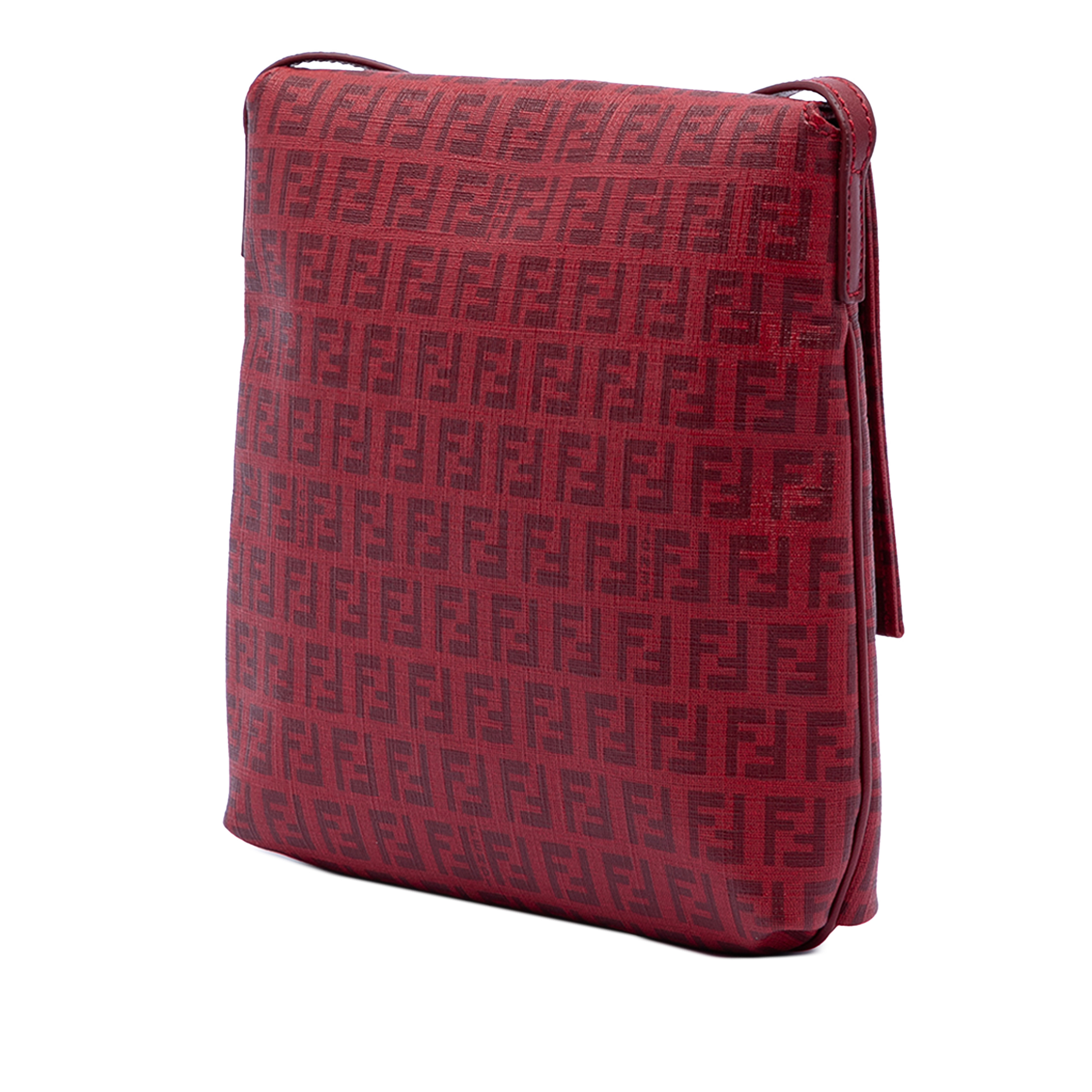 Fendi Zucchino Spalmati Crossbody, från Luxclusif, i färgen red. Klicka för att öppna bilden i stort format