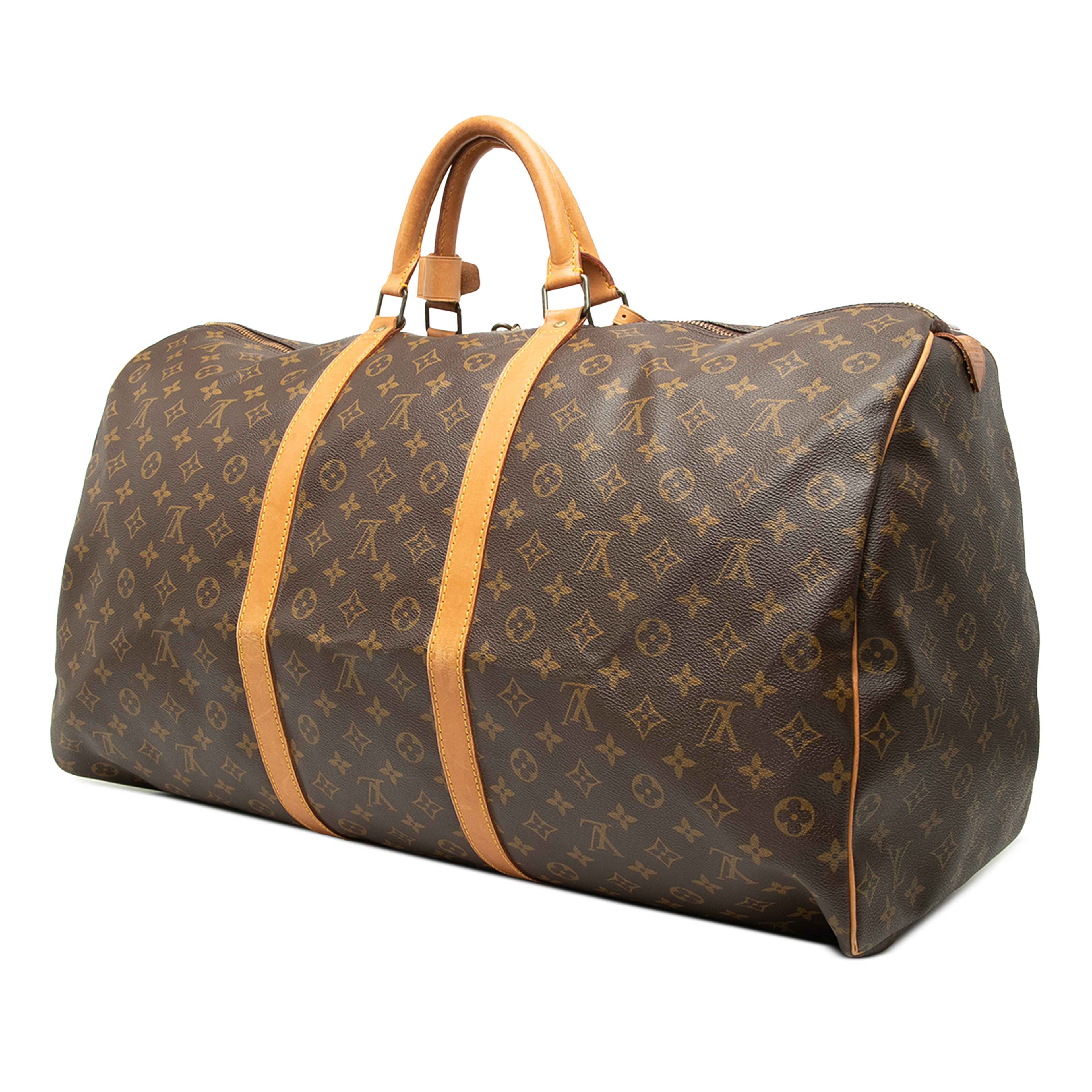 Louis Vuitton Monogram Keepall 60, från Luxclusif, i färgen brun. Klicka för att öppna bilden i stort format