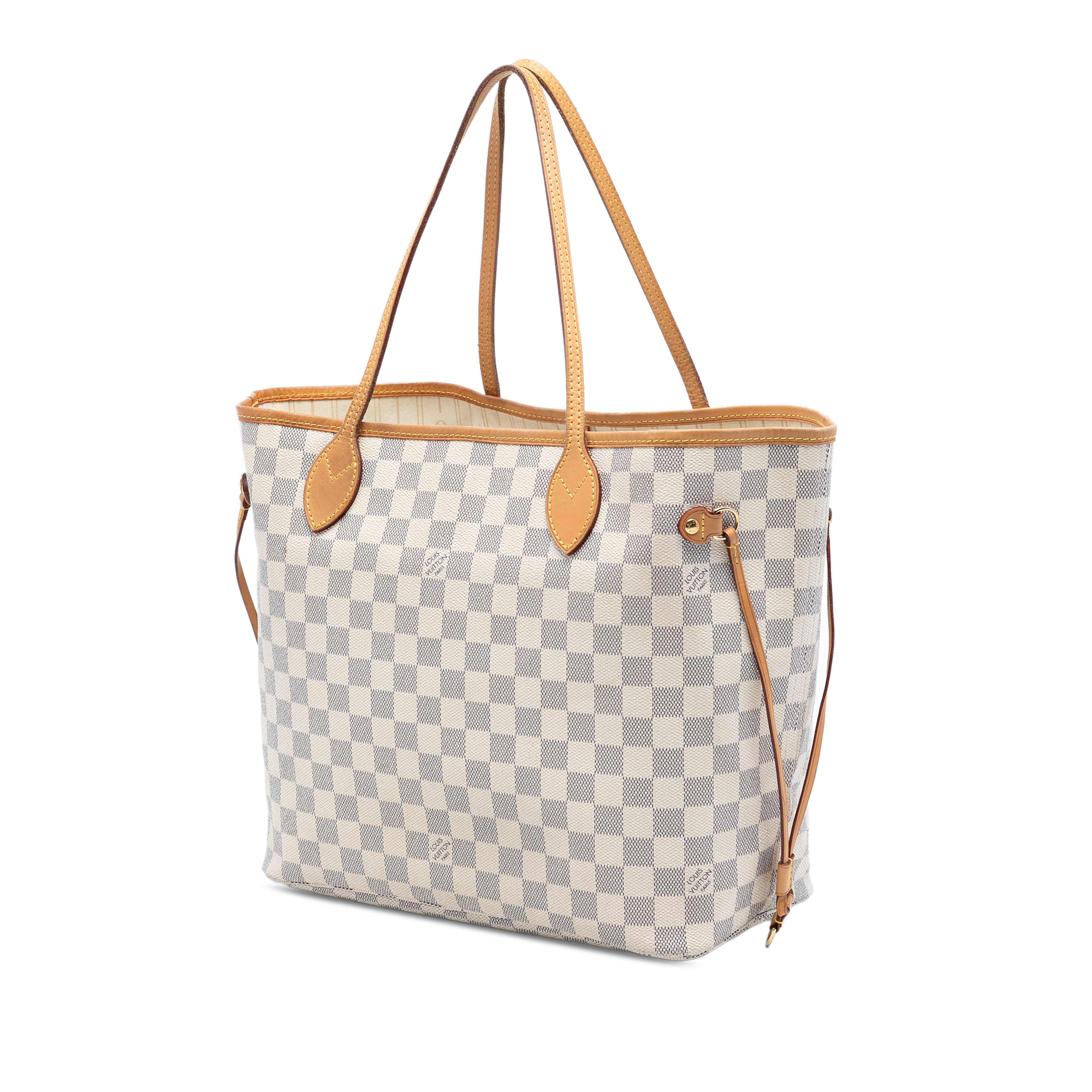 Louis Vuitton Damier Azur Neverfull Mm, från Luxclusif, i färgen white. Klicka för att öppna bilden i stort format