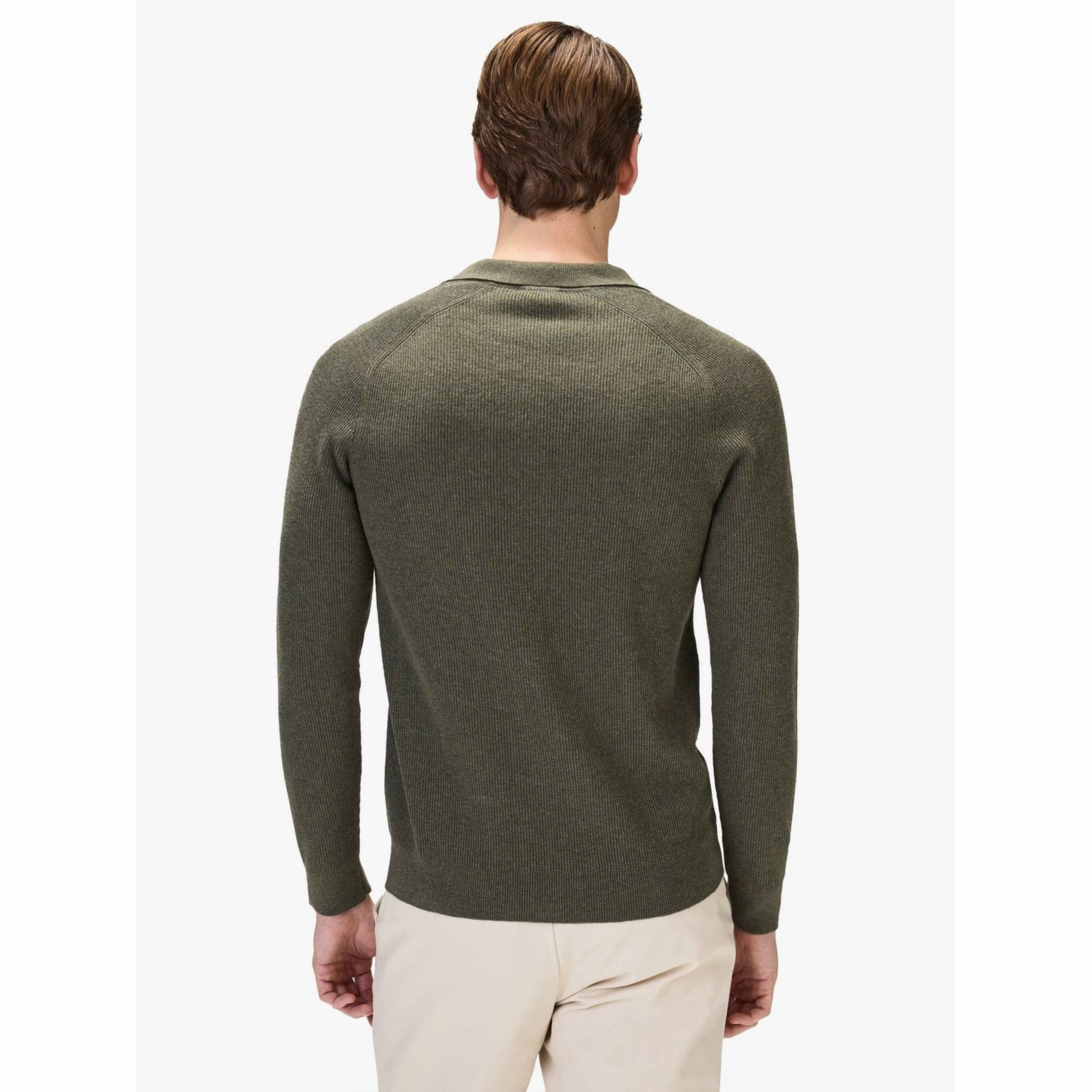 Cotton Rib Knitted Ls Polo Sweater (sandro)
