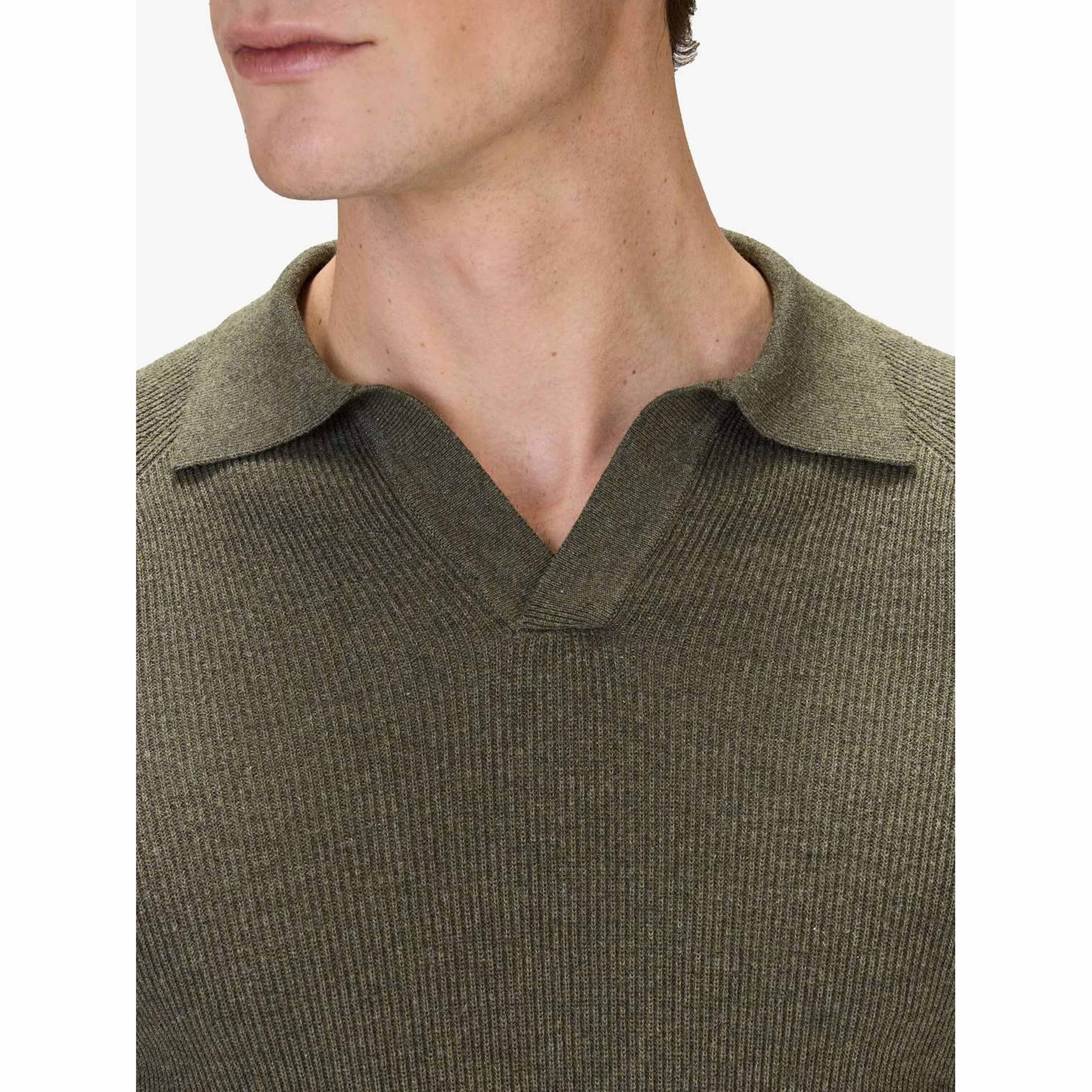 Cotton Rib Knitted Ls Polo Sweater (sandro)