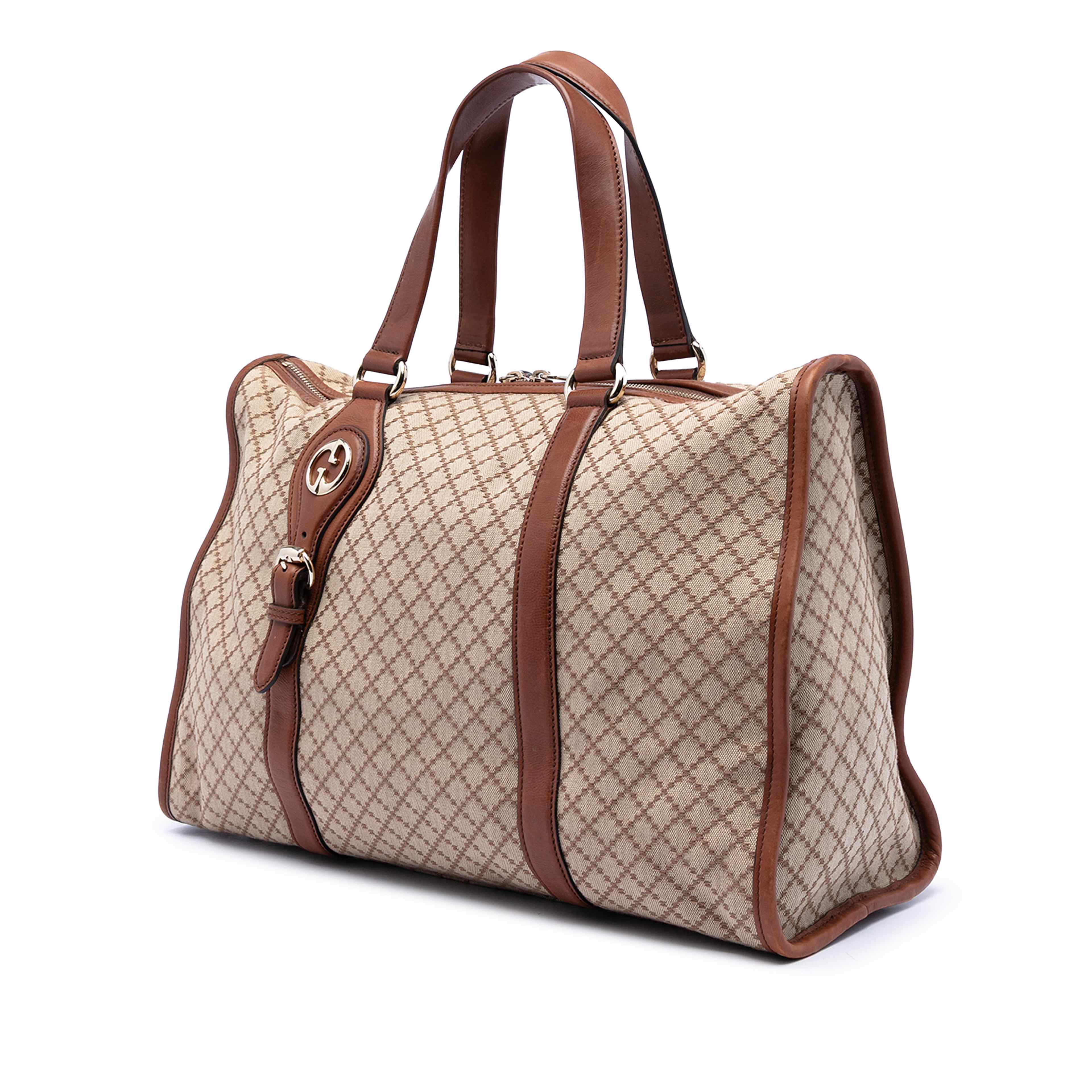 Gucci Diamante Canvas 1973 Tote, från Luxclusif, i färgen beige. Klicka för att öppna bilden i stort format