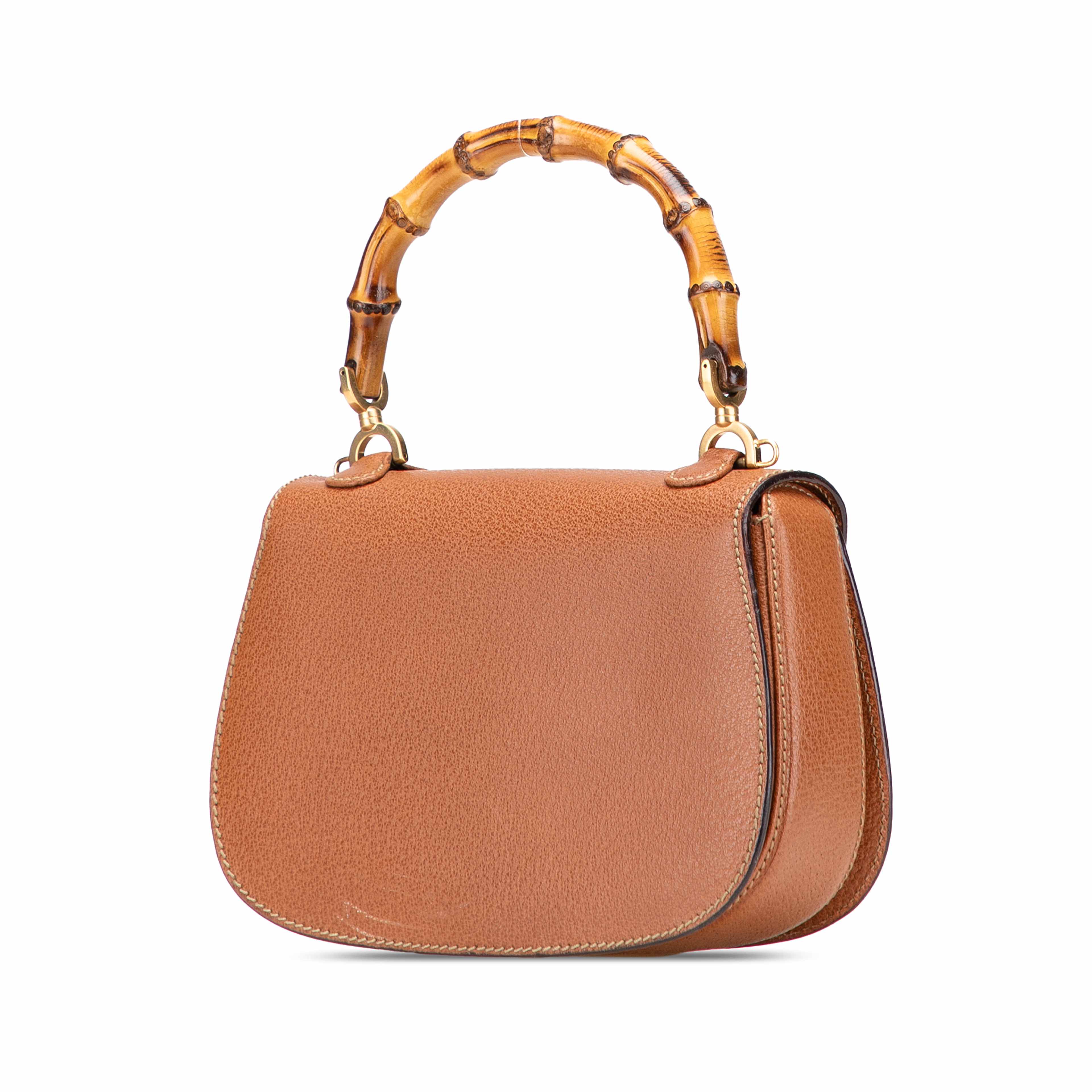 Gucci Grained Calfskin Bamboo Night, från Luxclusif, i färgen brown.
