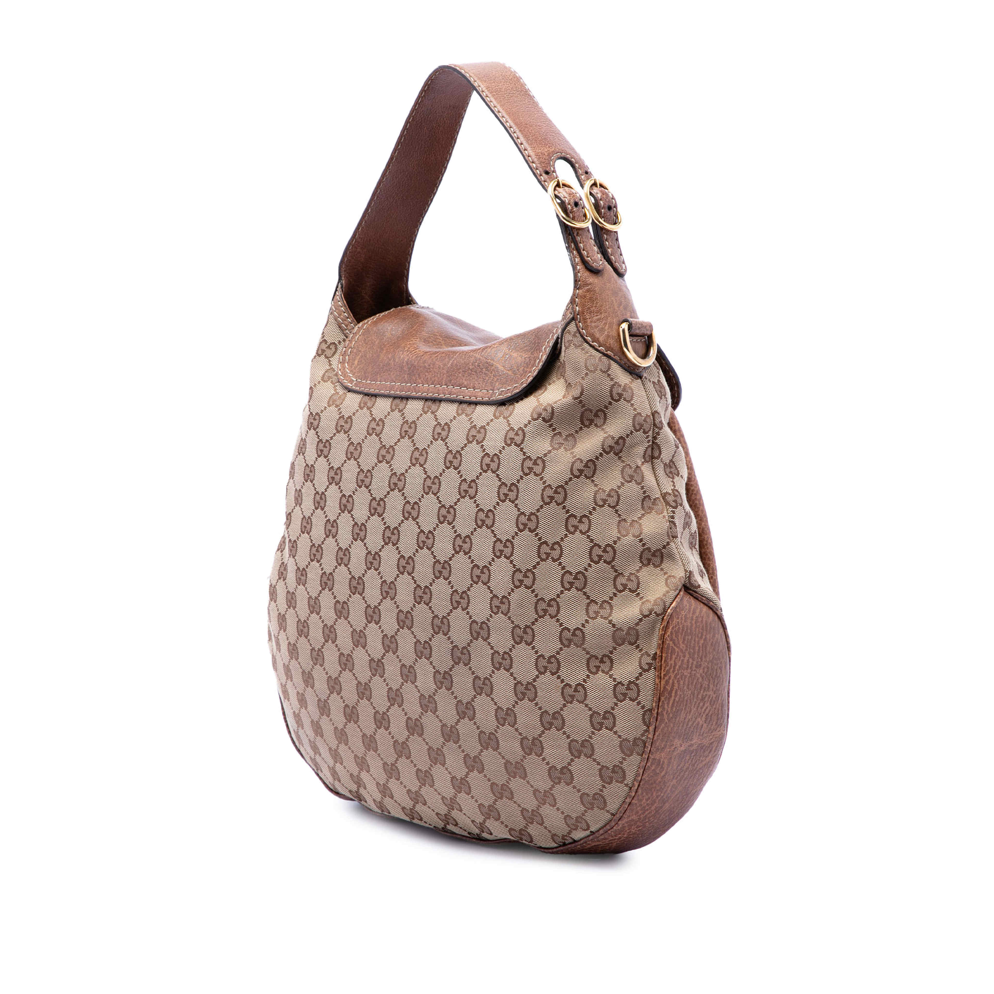 Gucci Large Gg Canvas New Pelham Satchel, från Luxclusif, i färgen beige. Klicka för att öppna bilden i stort format