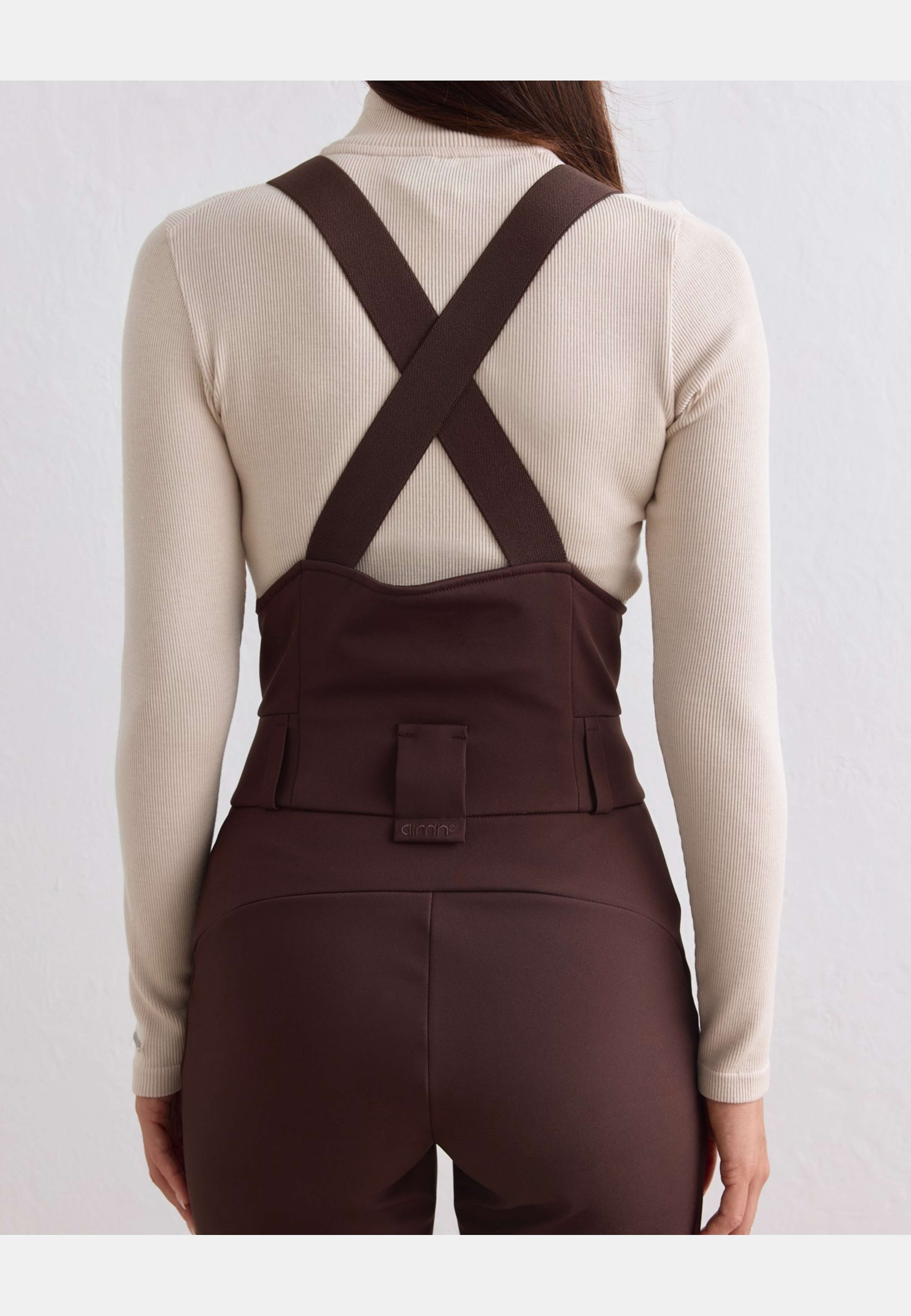 Stretch Thermo Bib Pants, från aim'n, i färgen chocolate. Klicka för att öppna bilden i stort format