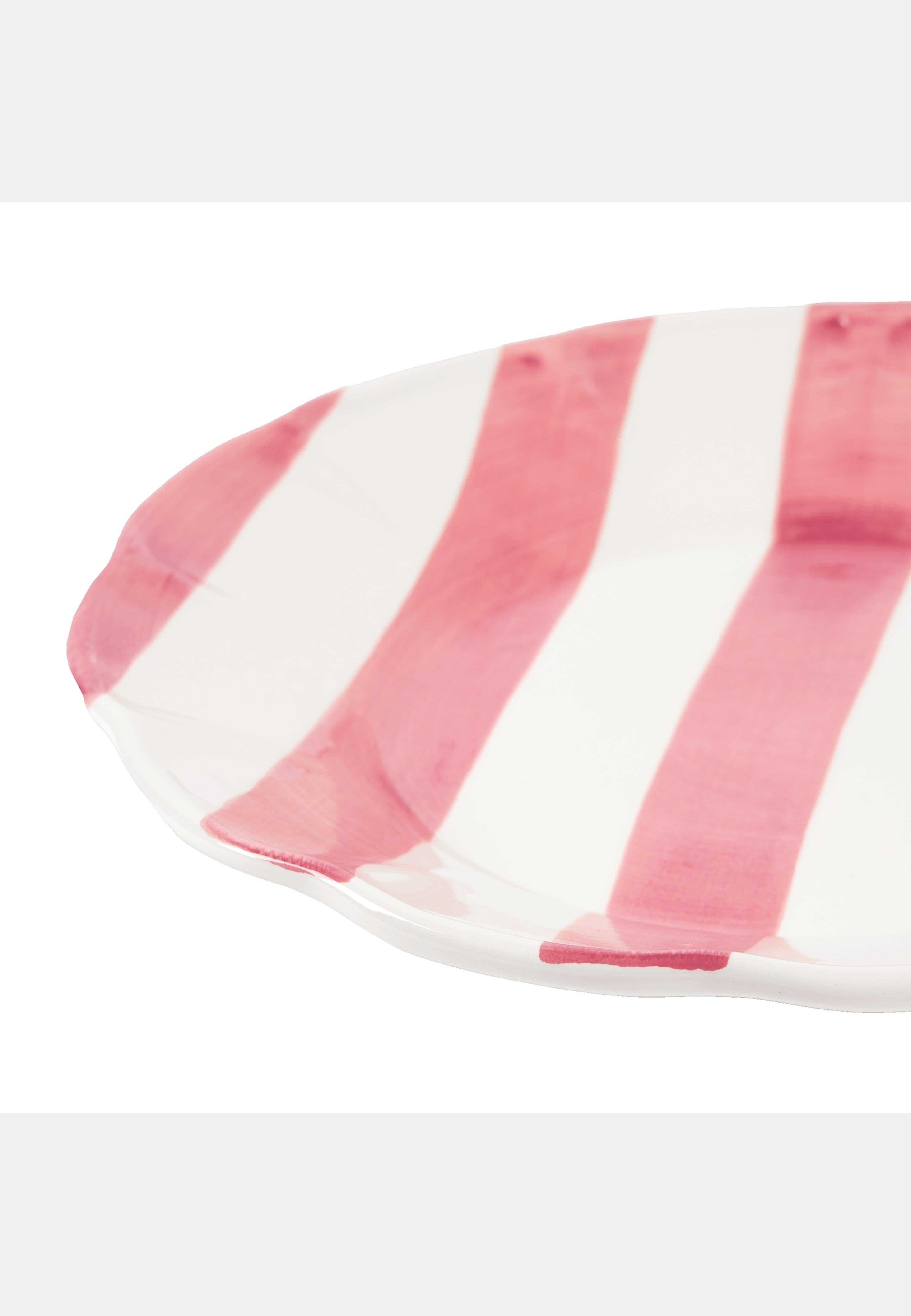 Stripe Assiett - 21 Cm, från Pick A Poppy, i färgen dark pink. Klicka för att öppna bilden i stort format