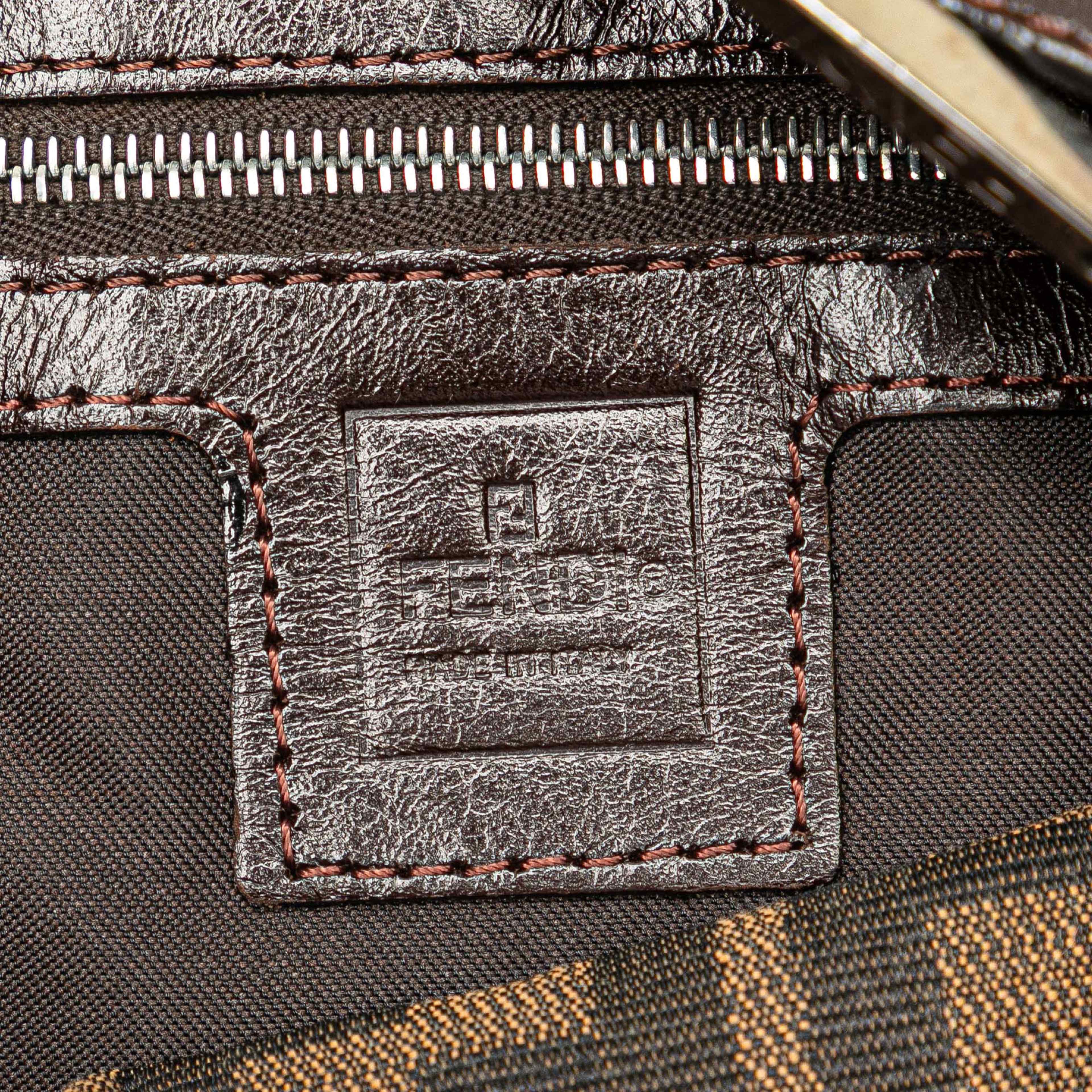 Fendi Zucca Canvas Double Flap Mamma