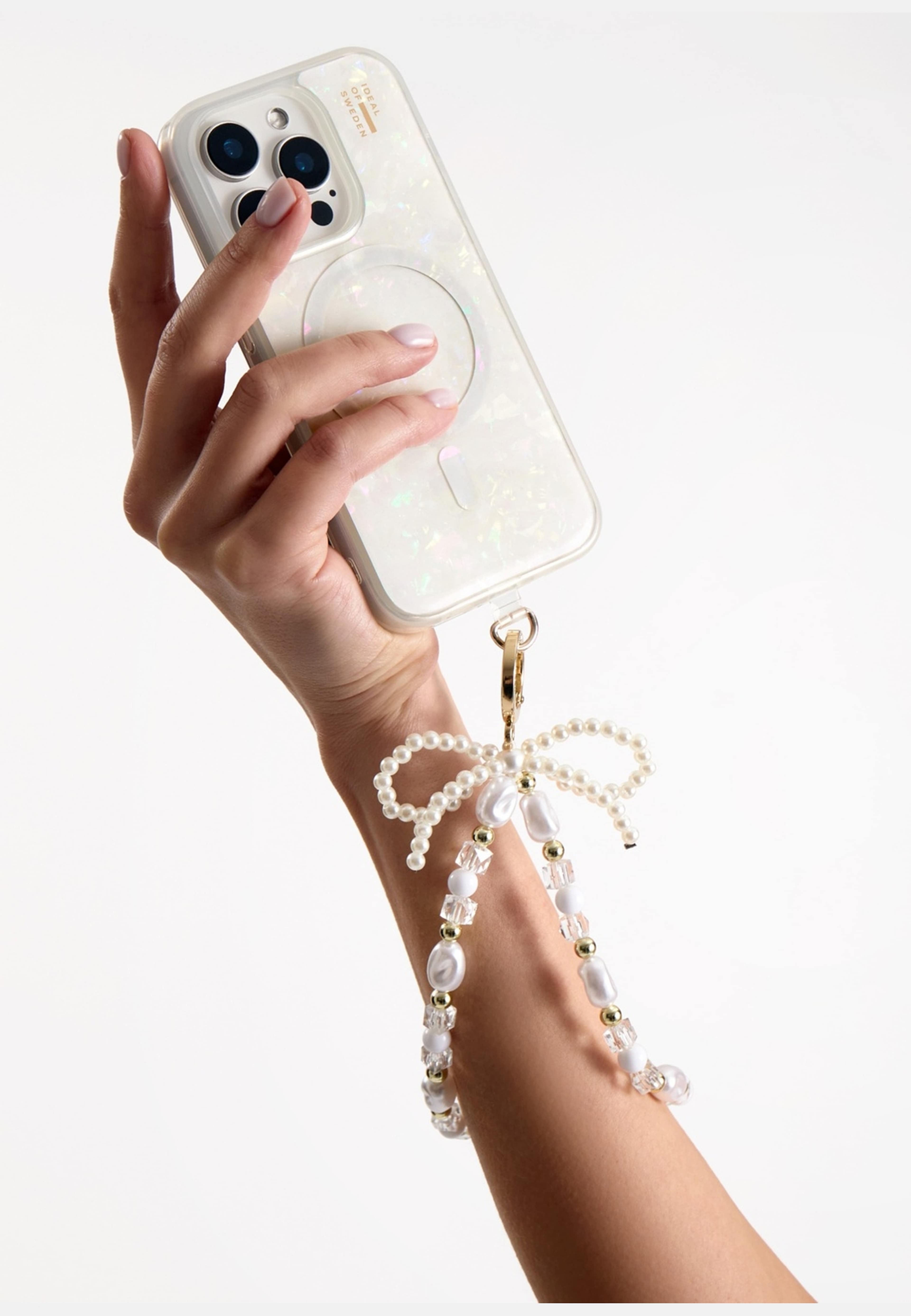 Phone Wristlet Strap Pearl Bow