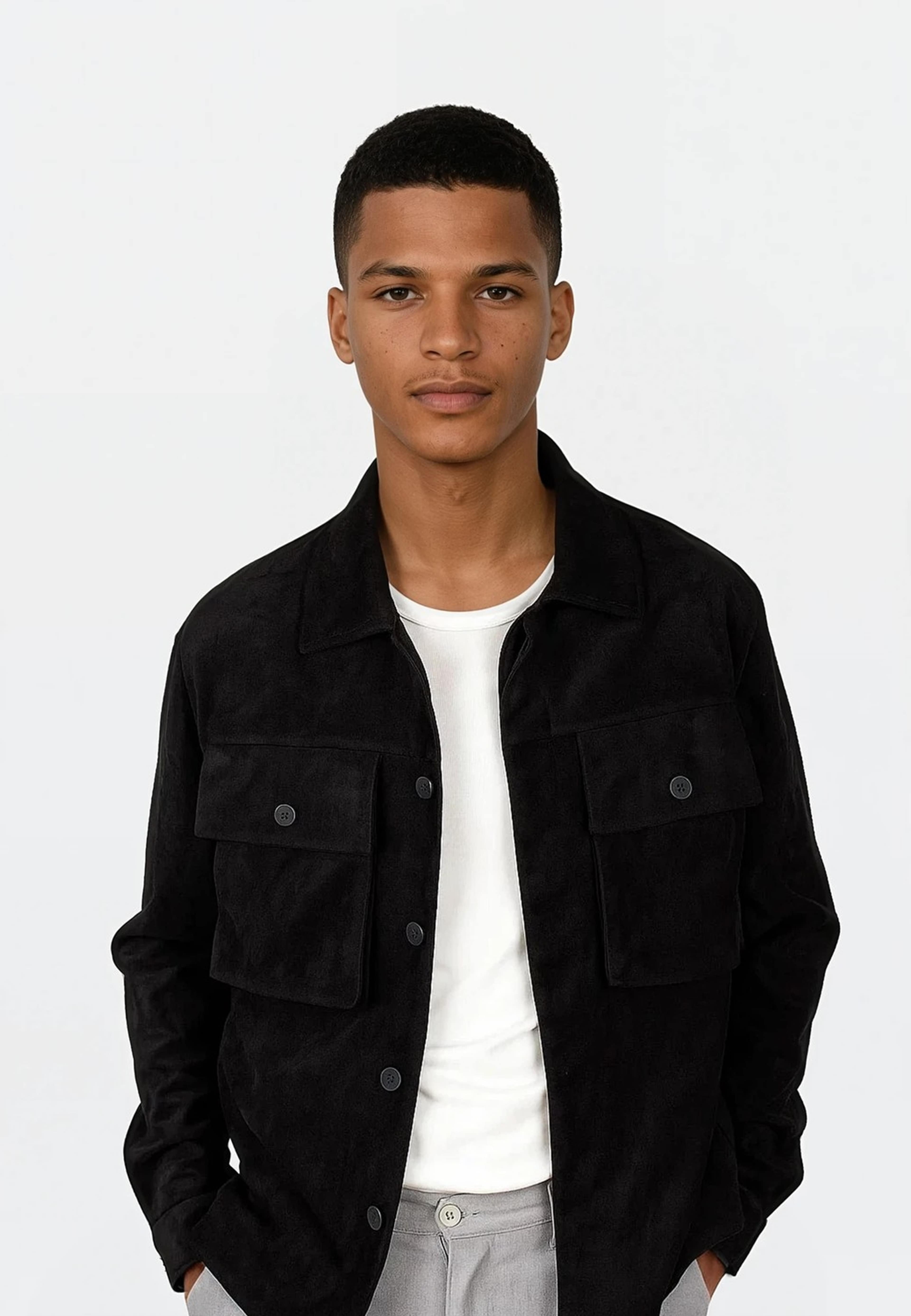 Nash Vegan Suede Jacket, från Ciszere, i färgen black. Klicka för att öppna bilden i stort format