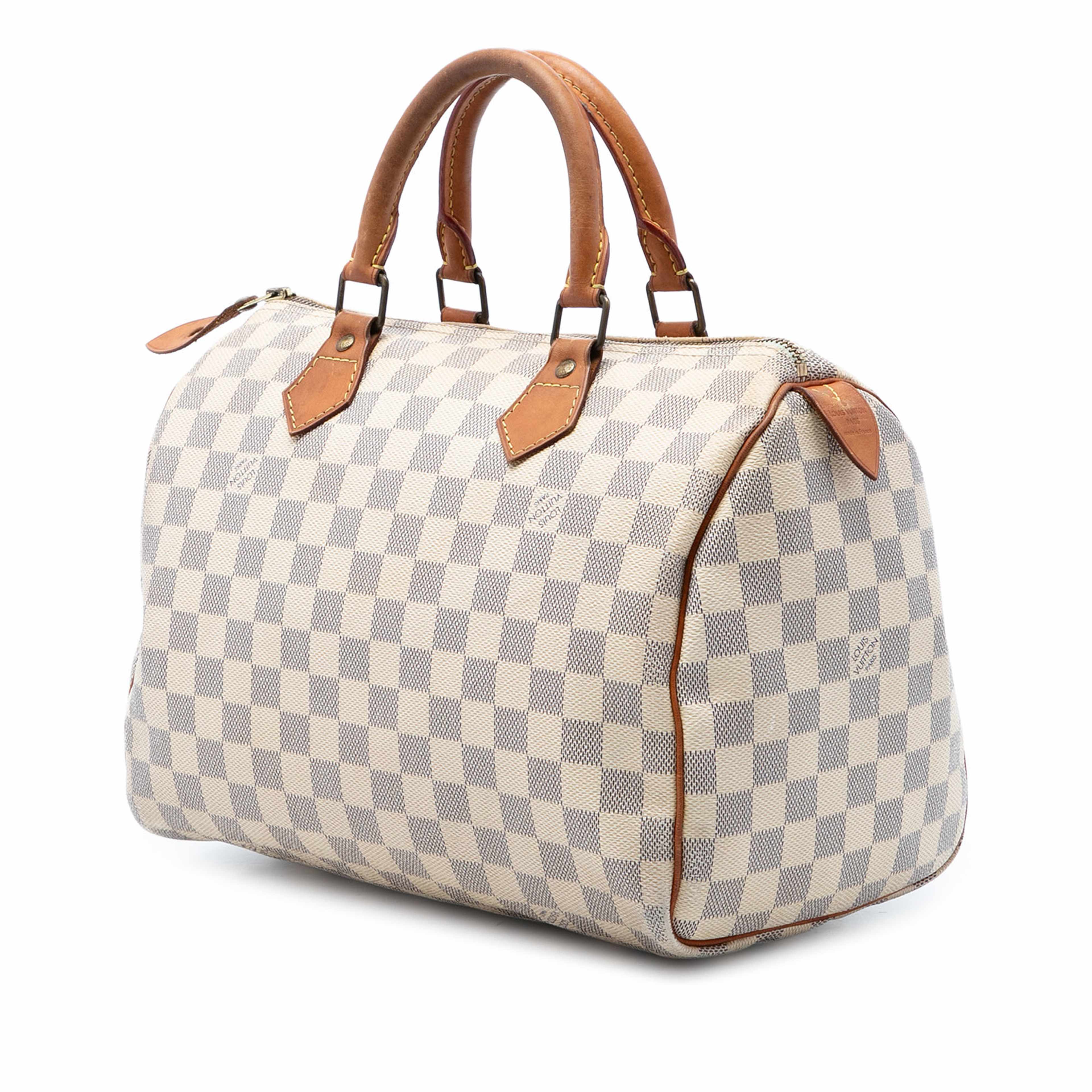 Louis Vuitton Damier Azur Speedy 30, från Luxclusif, i färgen white. Klicka för att öppna bilden i stort format