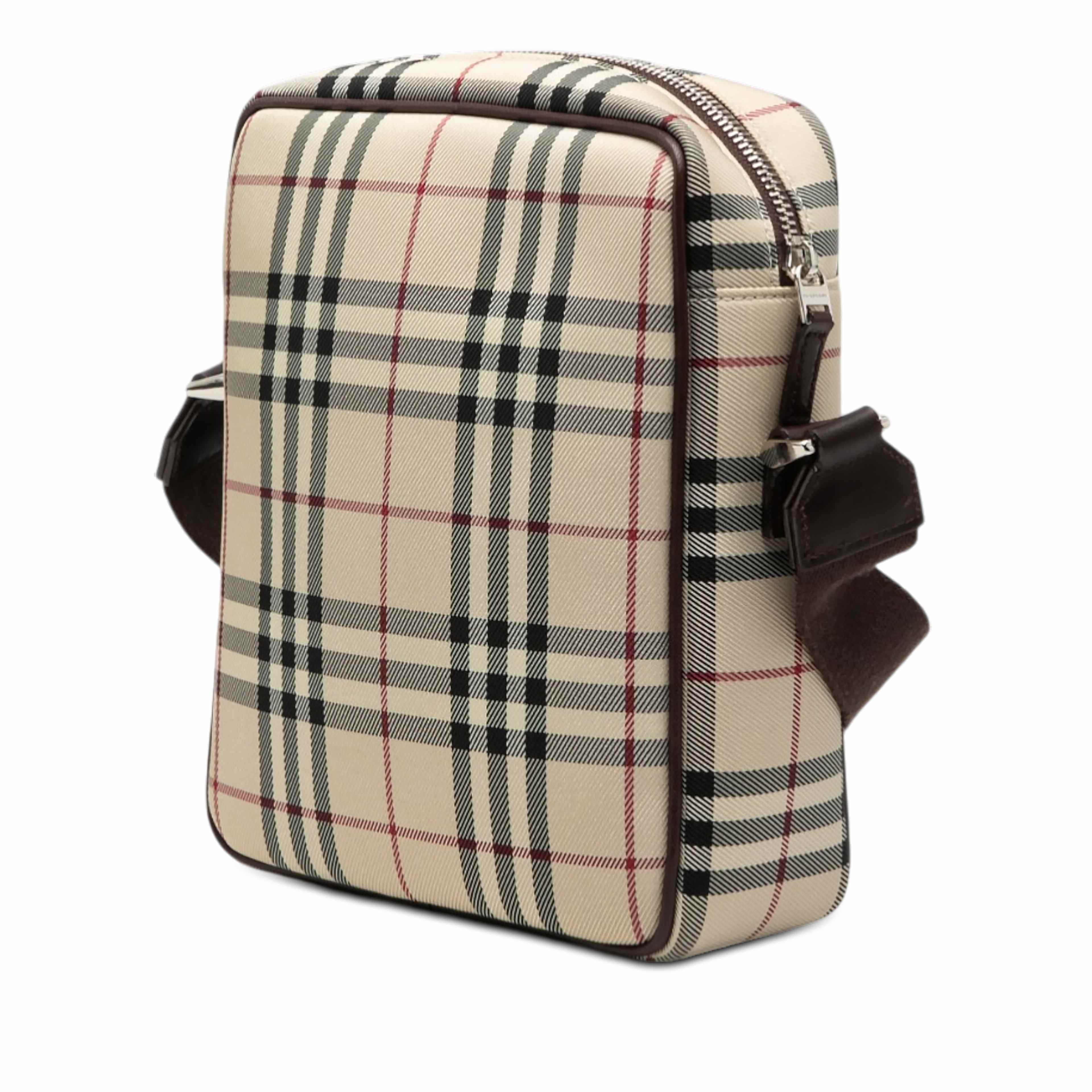 Burberry House Check Canvas Crossbody, från Luxclusif, i färgen beige. Klicka för att öppna bilden i stort format