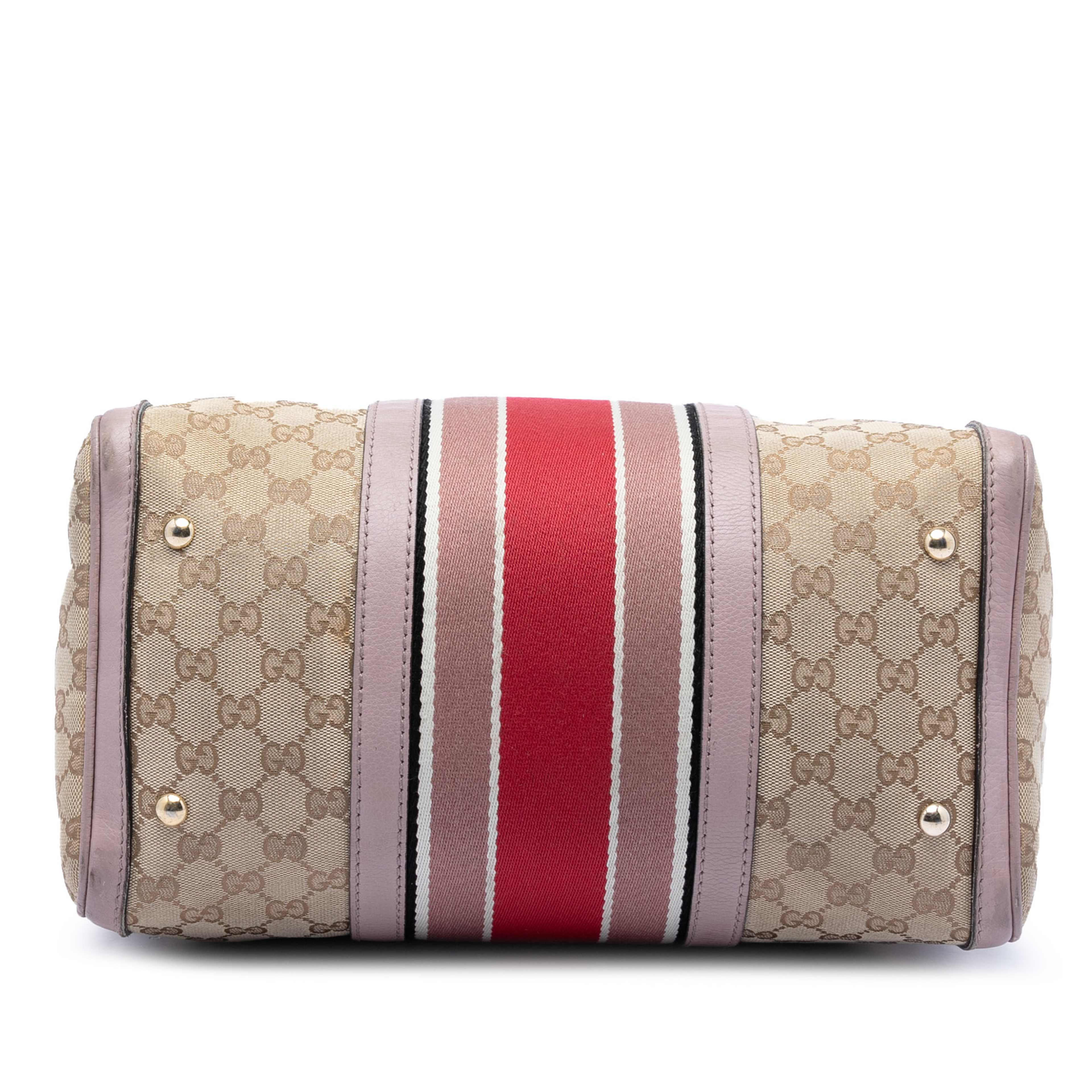 Gucci Medium Gg Canvas Web Joy Boston Bag, från Luxclusif, i färgen beige. Klicka för att öppna bilden i stort format