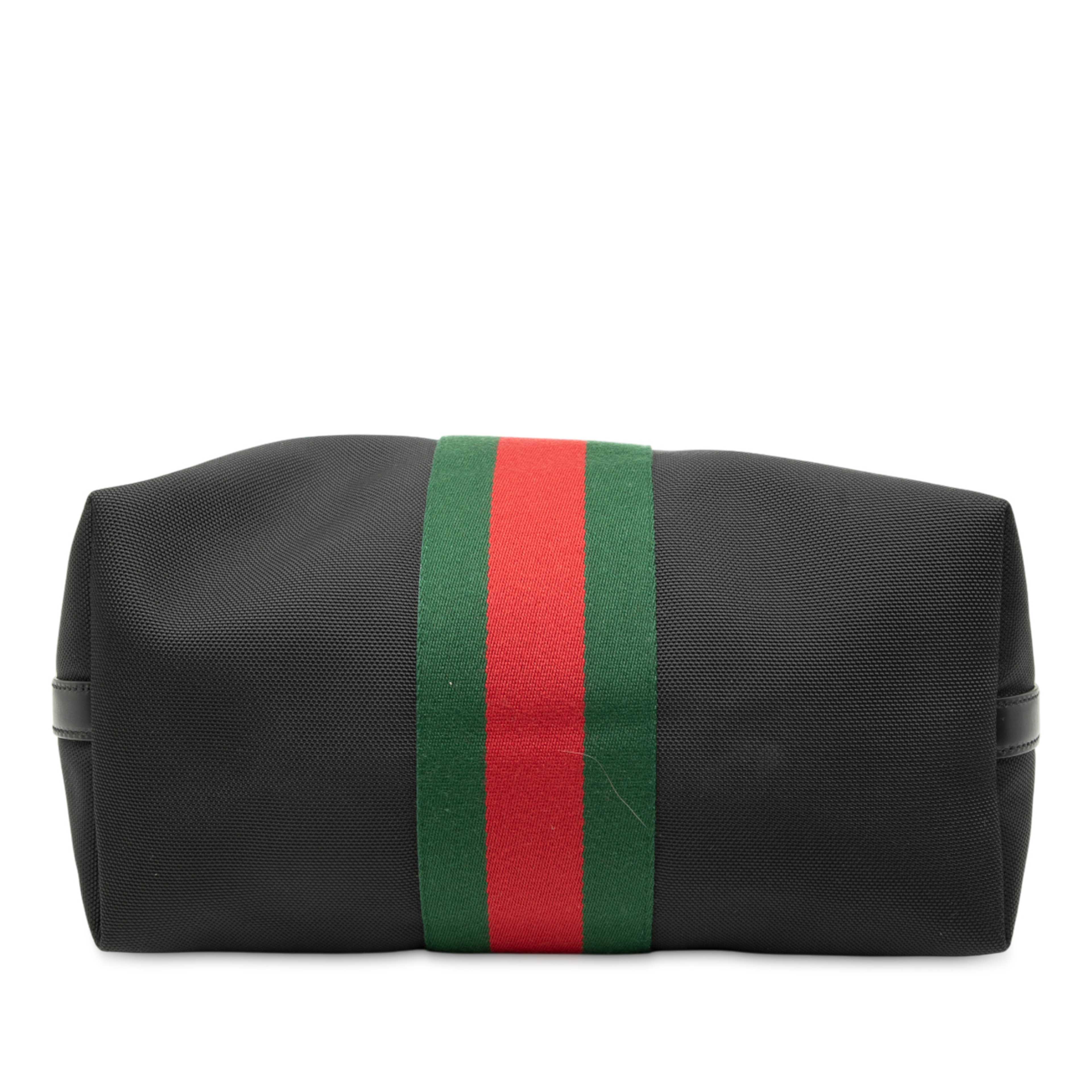 Gucci Canvas Techno Web Vertical Zip Tote, från Luxclusif, i färgen black. Klicka för att öppna bilden i stort format