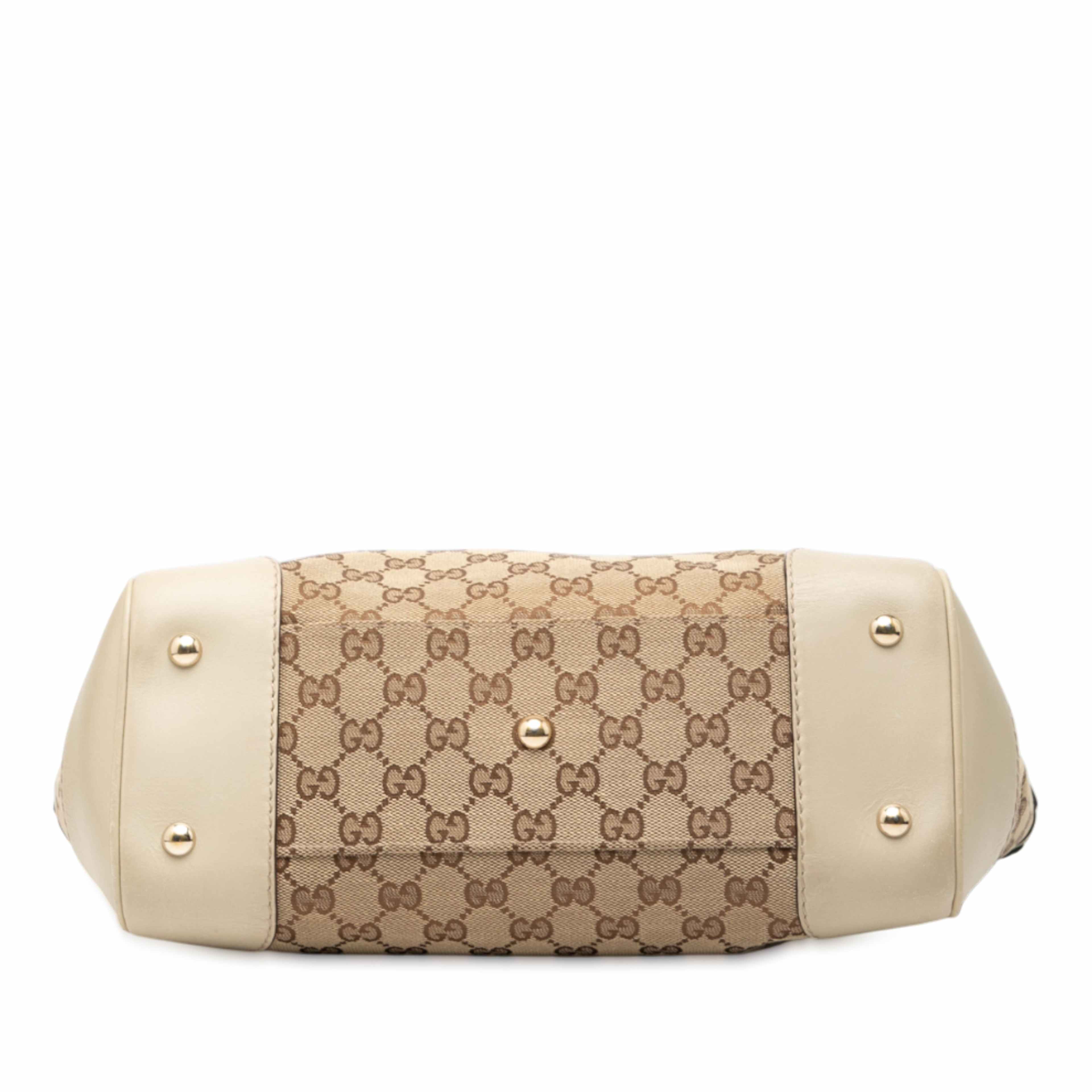 Gucci Gg Canvas Web Mayfair Tote, från Luxclusif, i färgen beige. Klicka för att öppna bilden i stort format