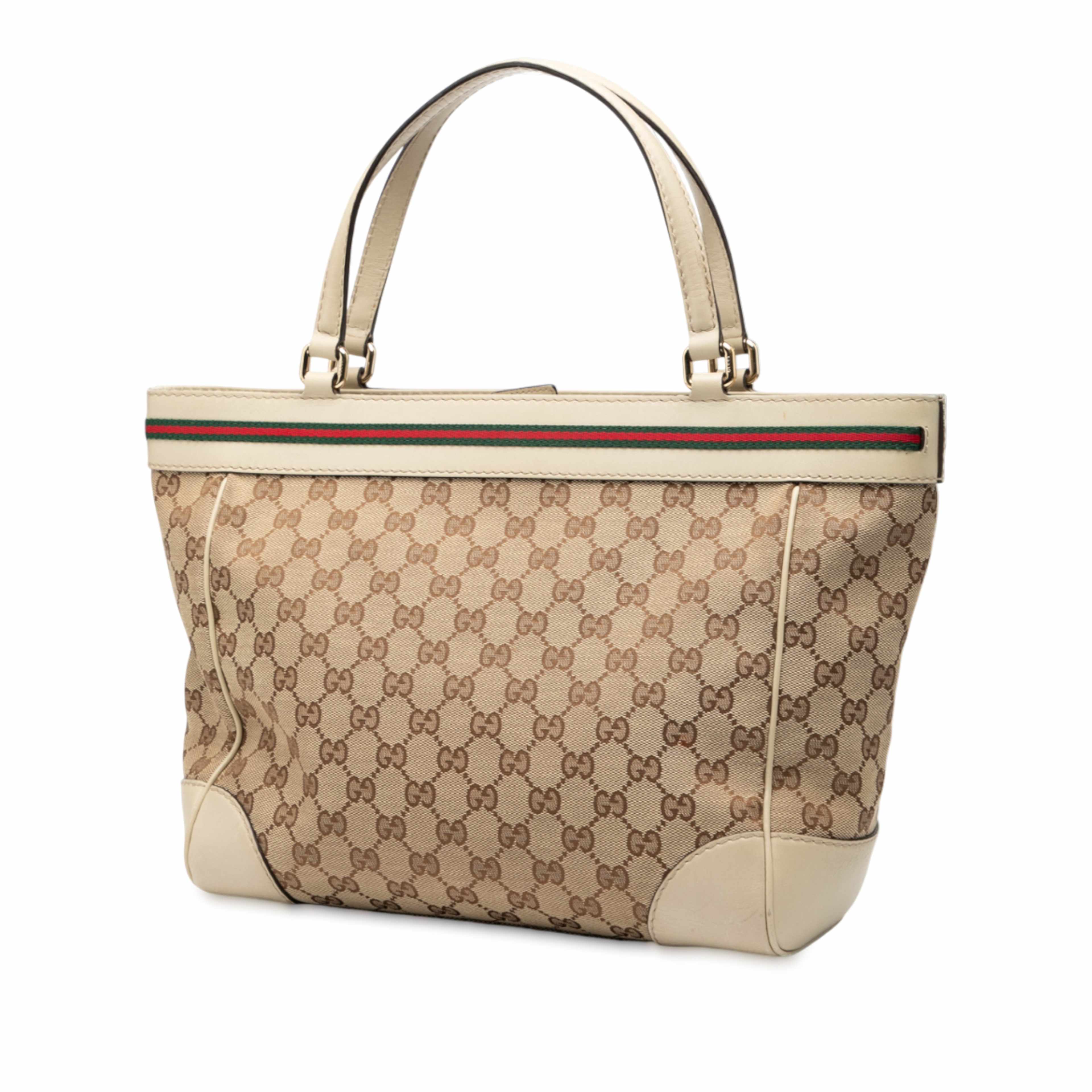 Gucci Gg Canvas Web Mayfair Tote, från Luxclusif, i färgen beige. Klicka för att öppna bilden i stort format