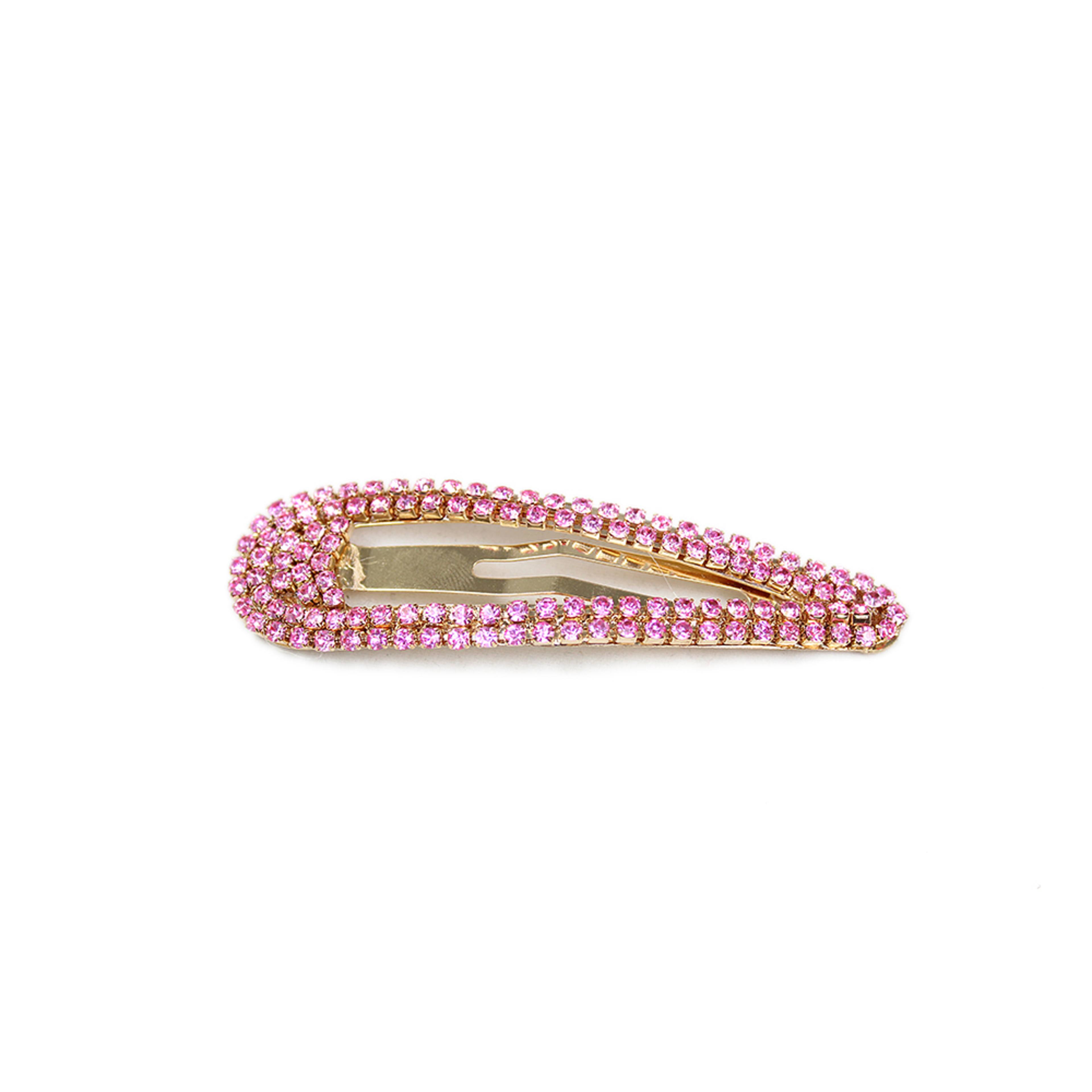 Hårpänne Med Gnistrande Stenar, 8 Cm, från Complement, i färgen pink. Klicka för att öppna bilden i stort format