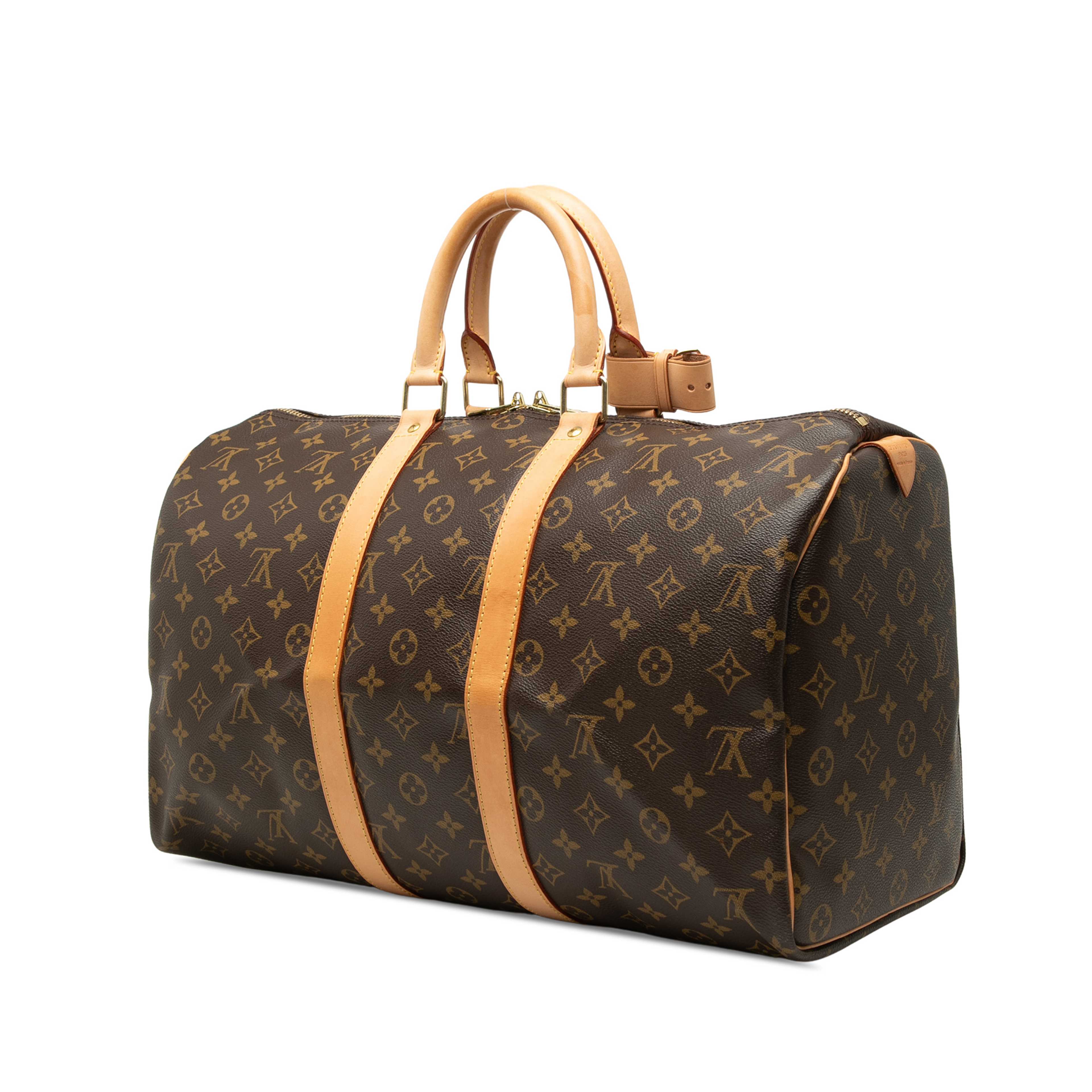 Louis Vuitton Monogram Keepall 45, från Luxclusif, i färgen brun. Klicka för att öppna bilden i stort format