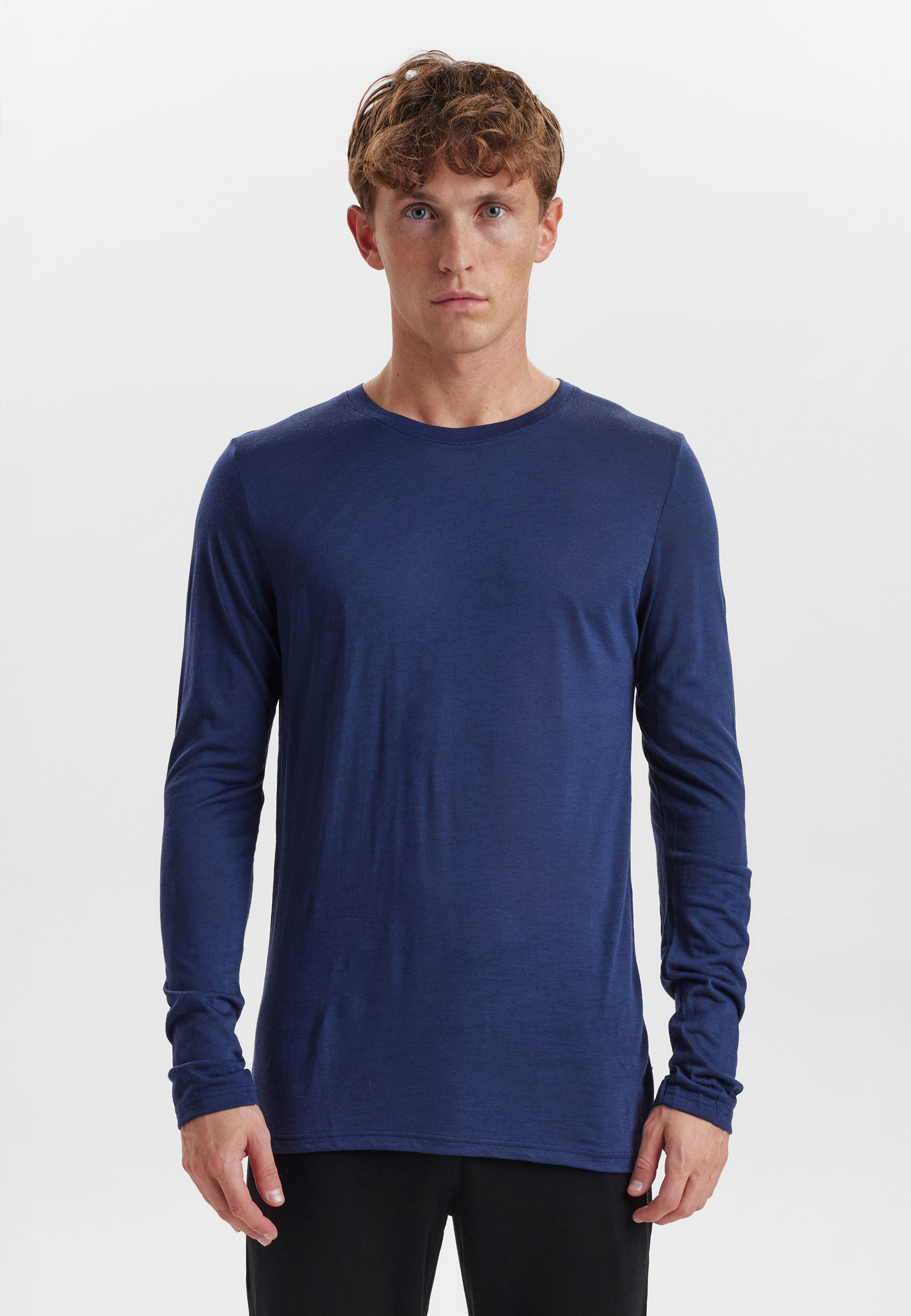 Ekologisk Ull, Langermet T-shirt, Navy