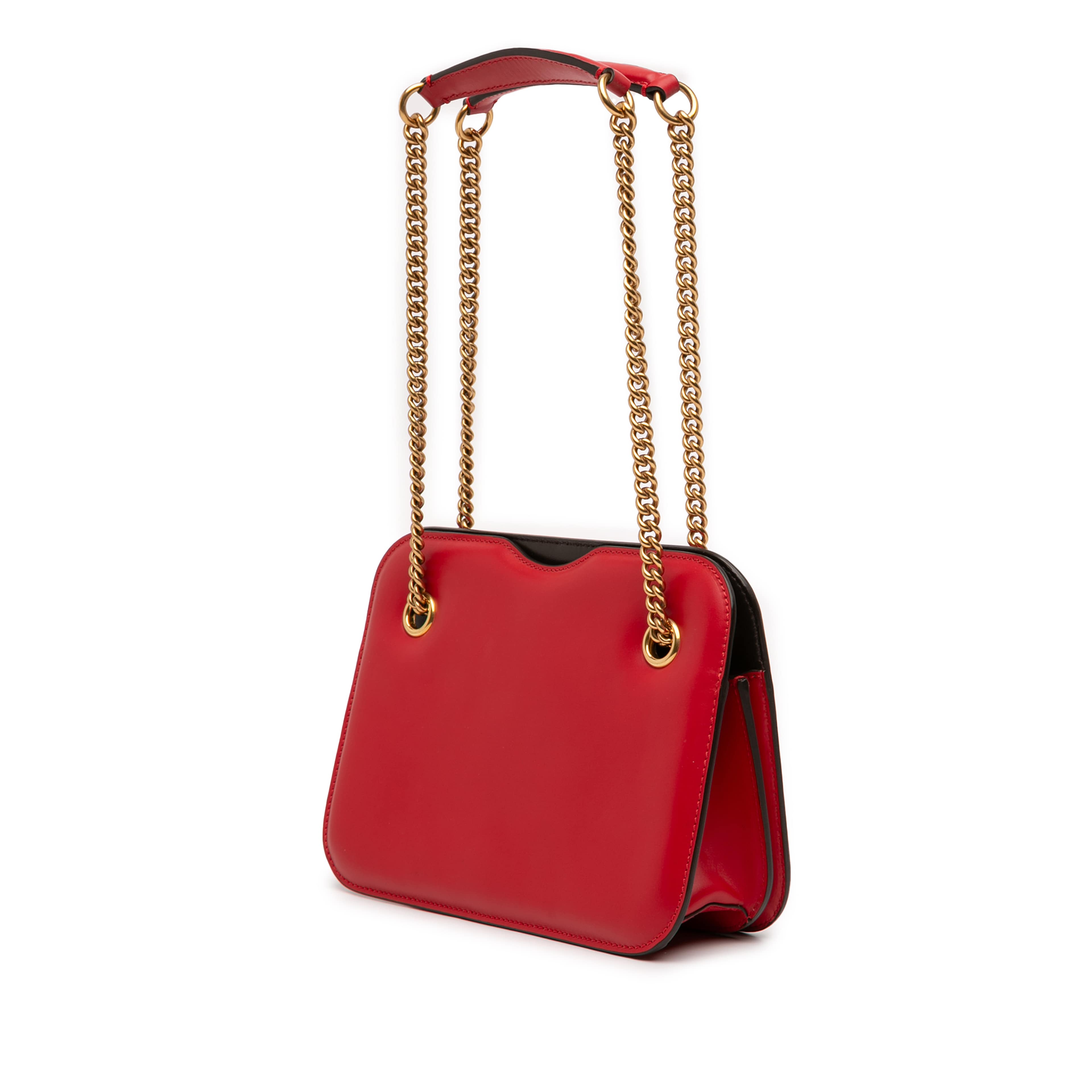 Fendi Calfskin Vitello King Nubuck Pequin Karligraphy Pocket Shoulder Bag, från Luxclusif, i färgen röd. Klicka för att öppna bilden i stort format