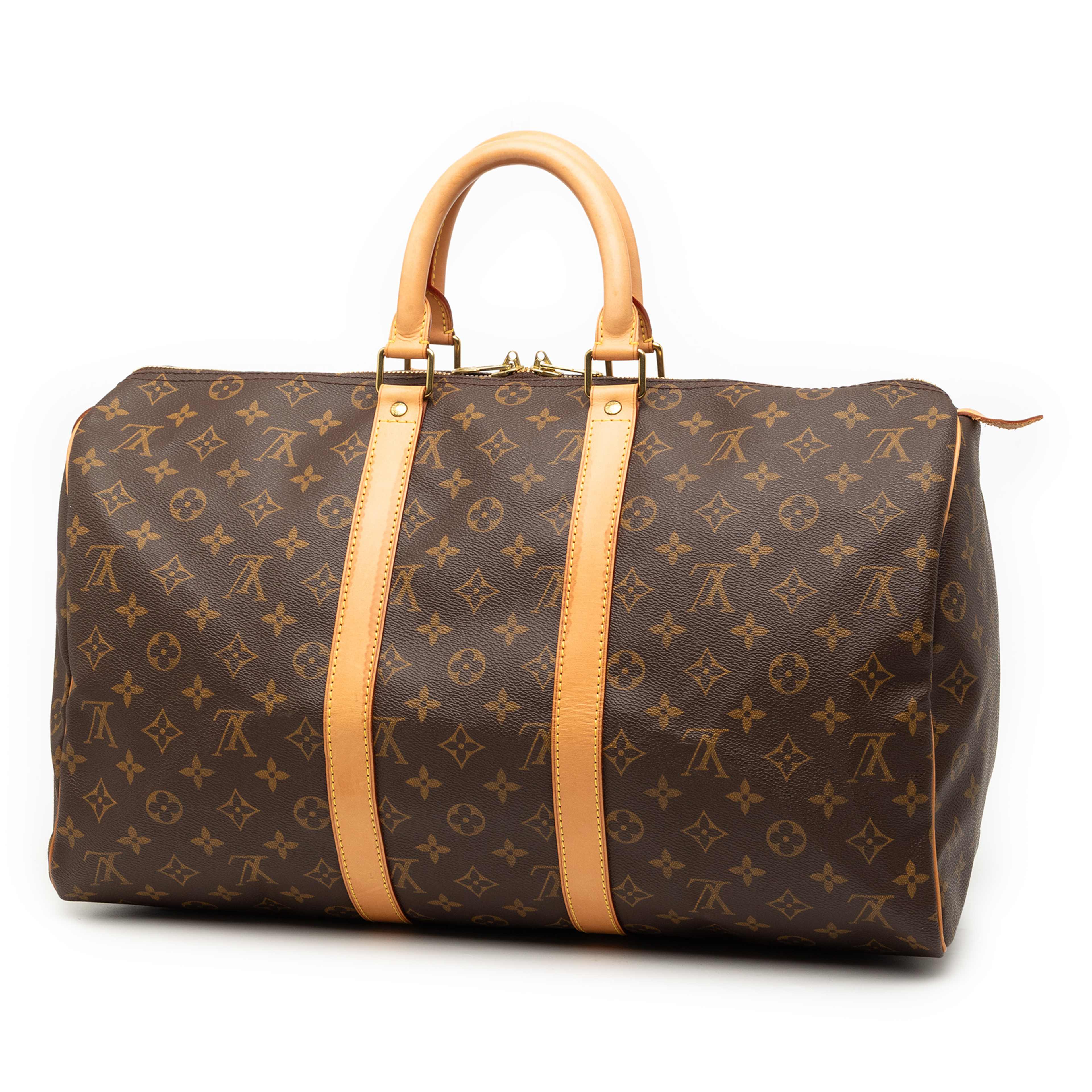 Louis Vuitton Monogram Keepall 45, från Luxclusif, i färgen brun. Klicka för att öppna bilden i stort format
