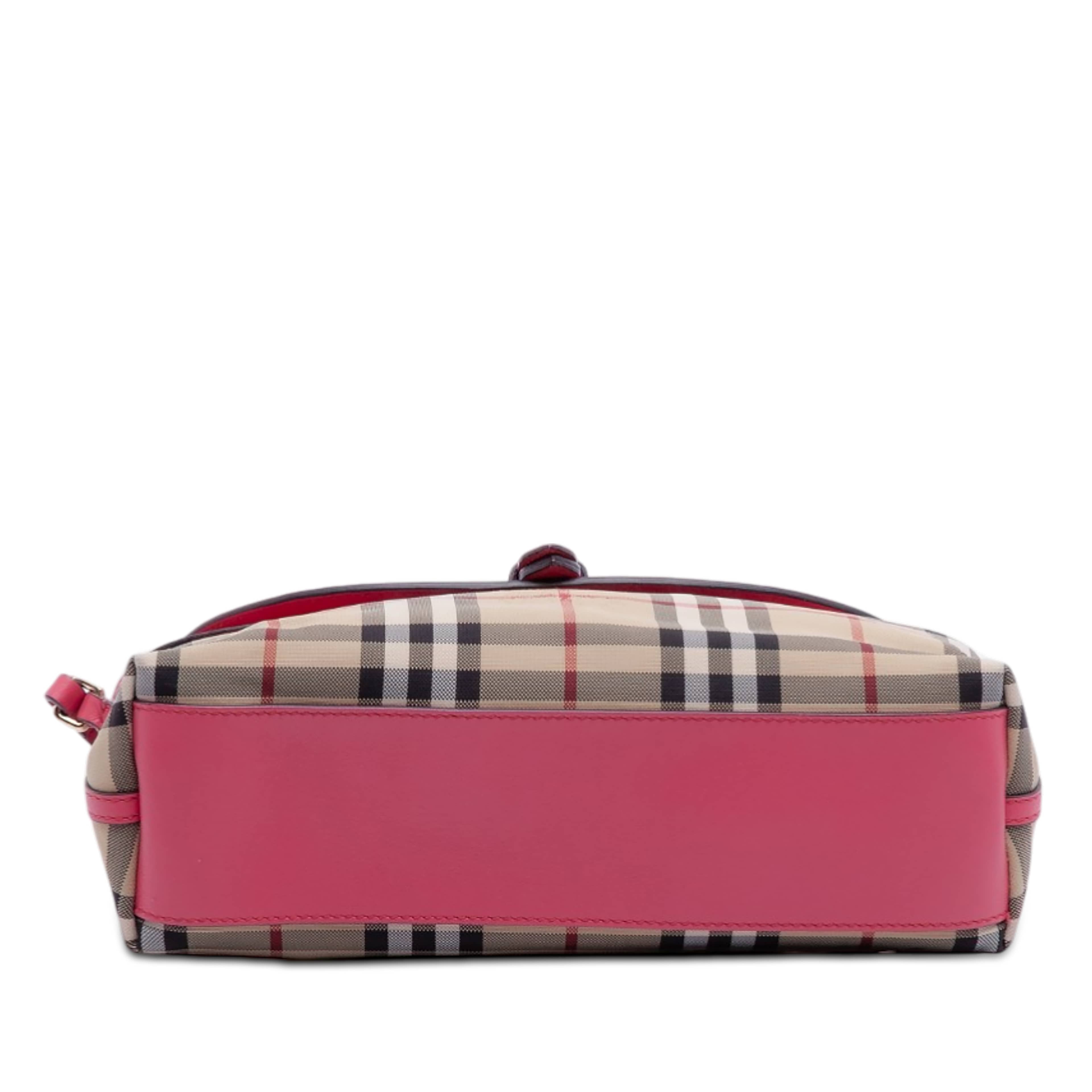Burberry Haymarket Check Canvas Leah Crossbody, från Luxclusif, i färgen beige. Klicka för att öppna bilden i stort format