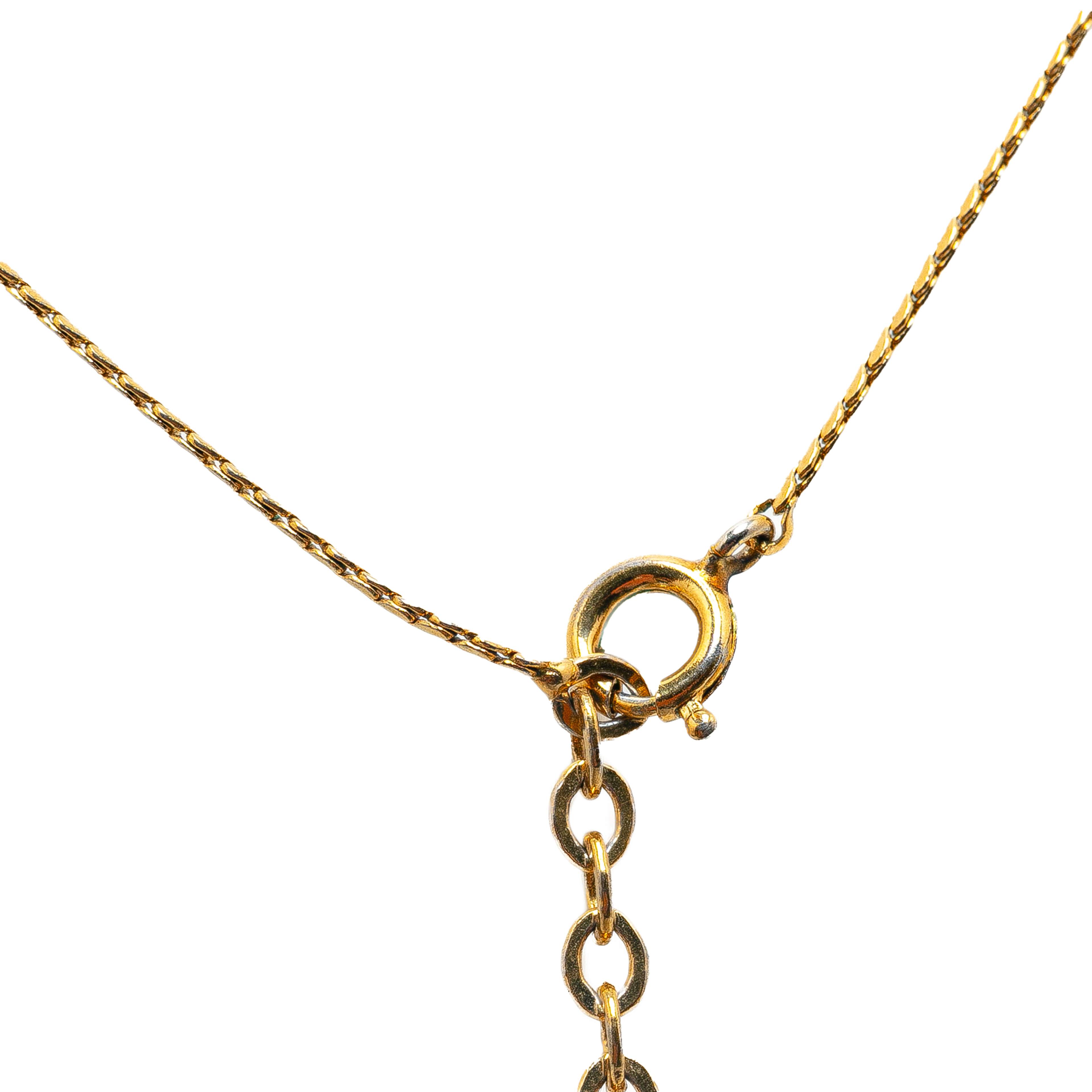 Dior Logo Rhinestones Heart Pendant Necklace