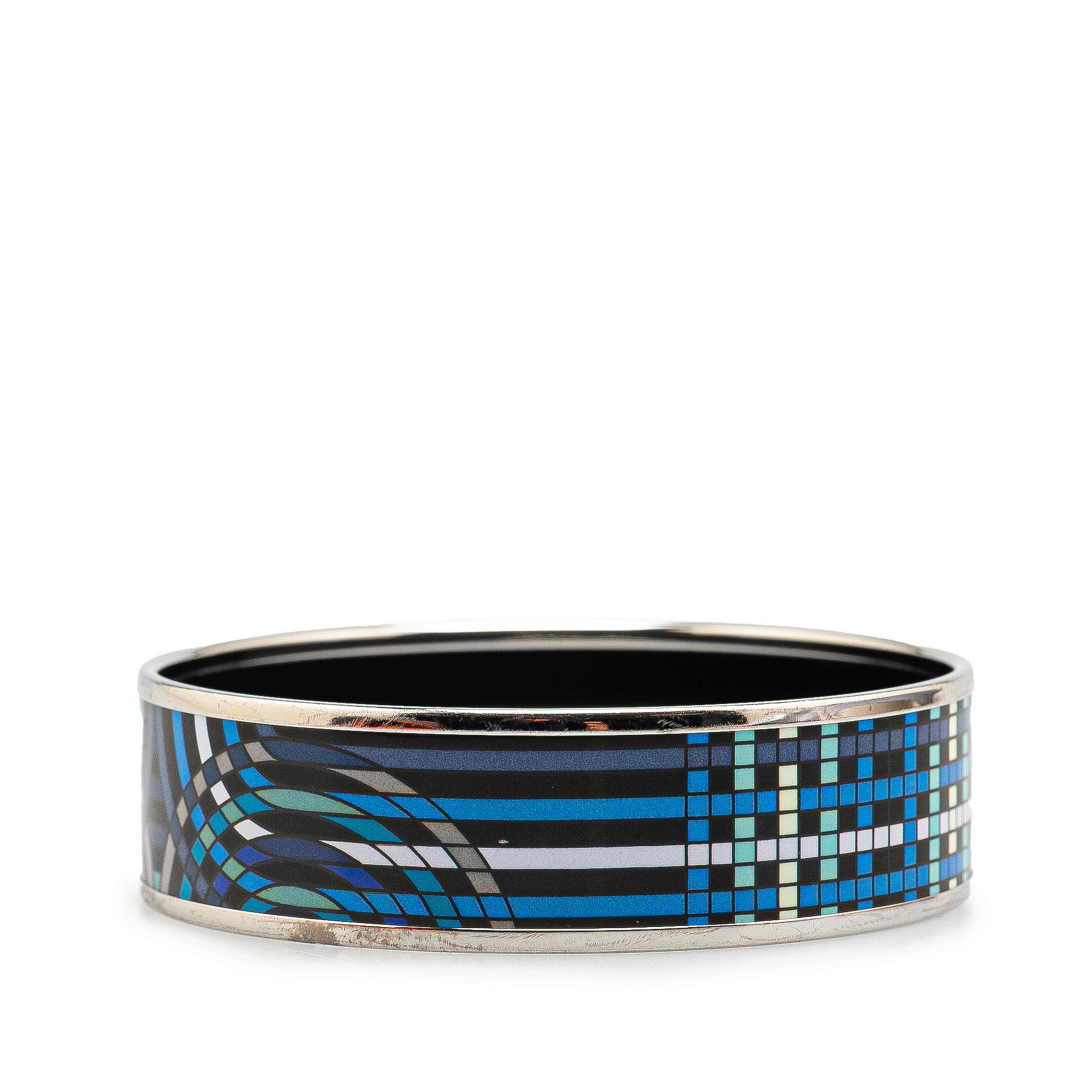 Hermès Wide Geometric Enamel Bangle 65