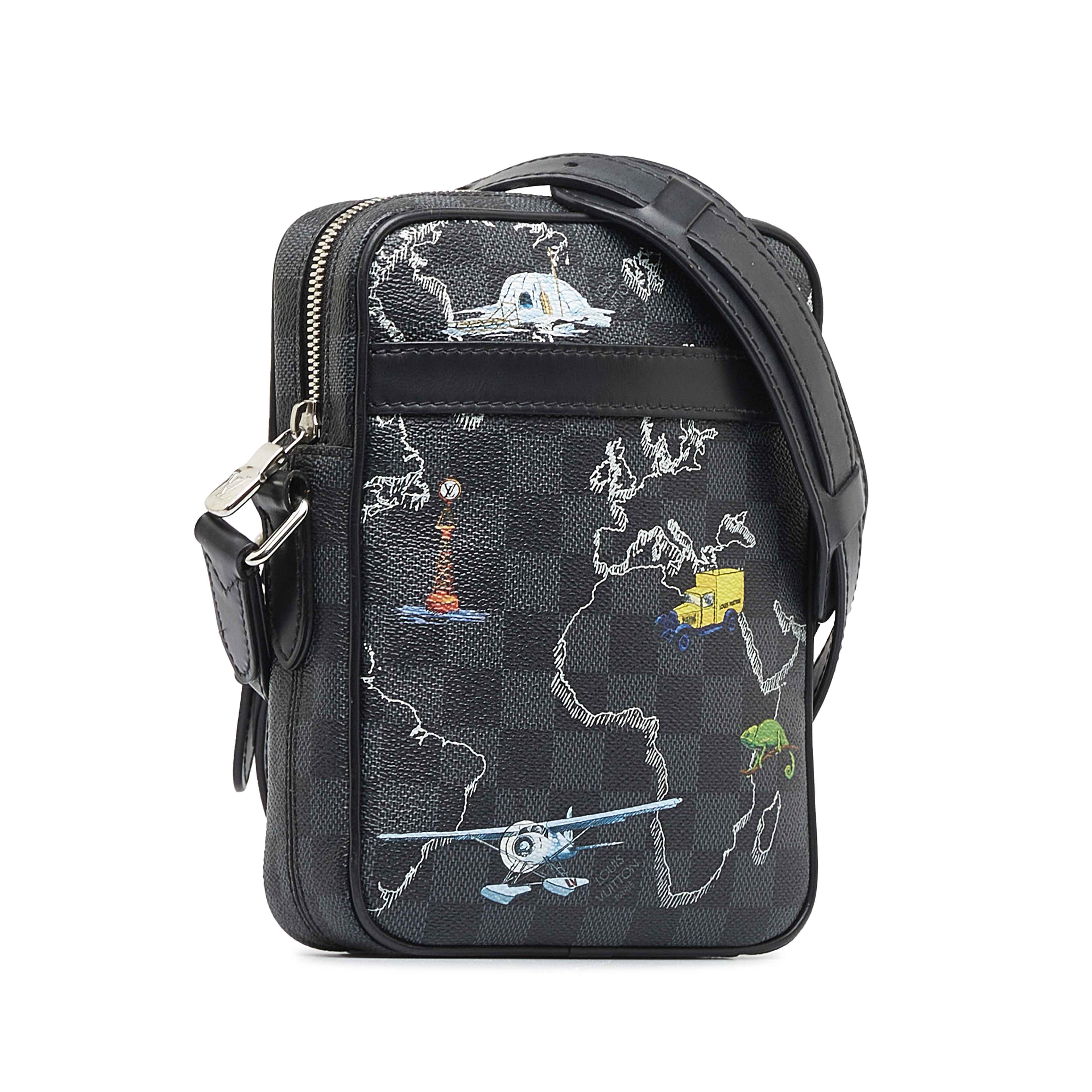 Louis Vuitton Damier Graphite Renaissance Map Danube Slim Pm
