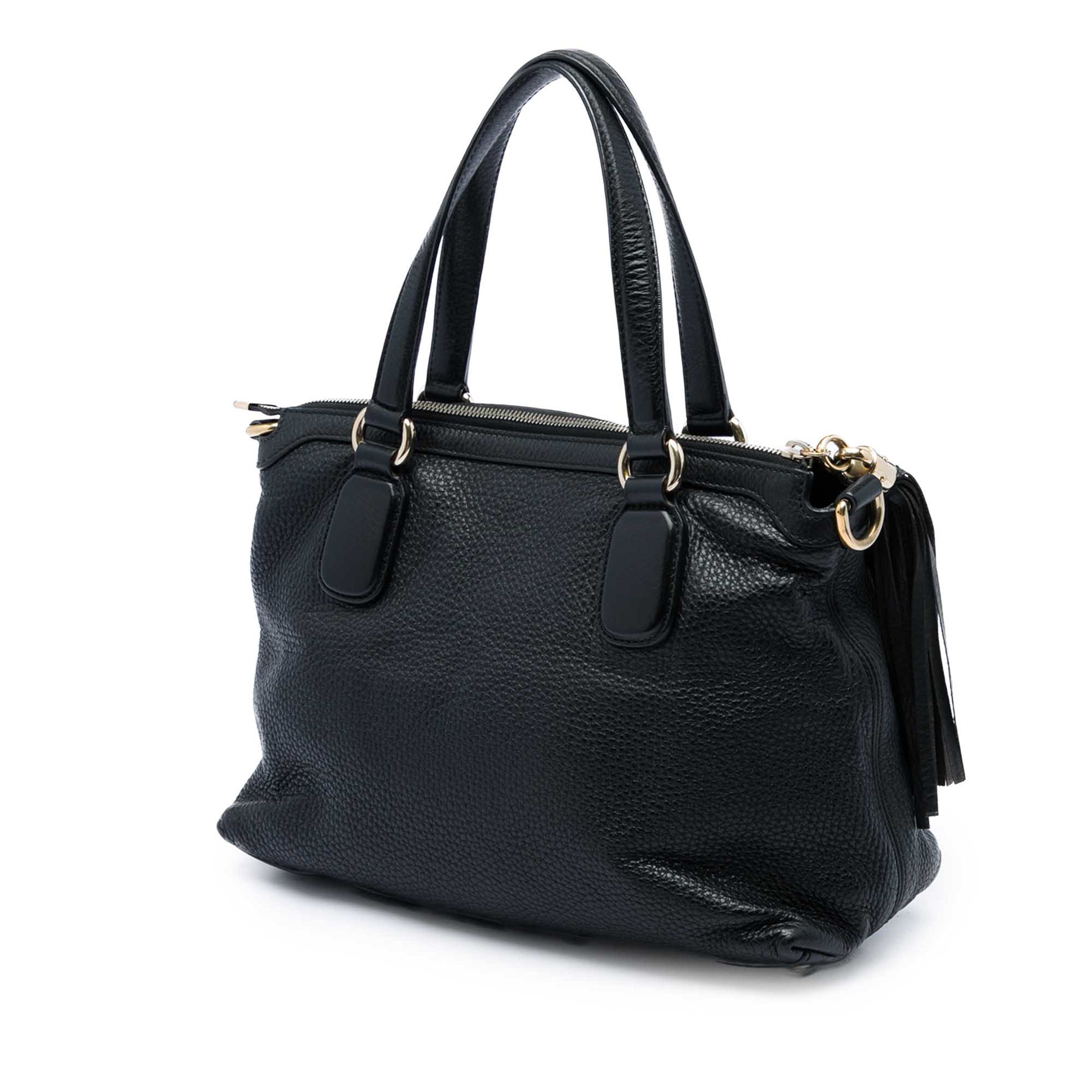 Gucci Small Leather Soho Working Satchel, från Luxclusif, i färgen svart. Klicka för att öppna bilden i stort format