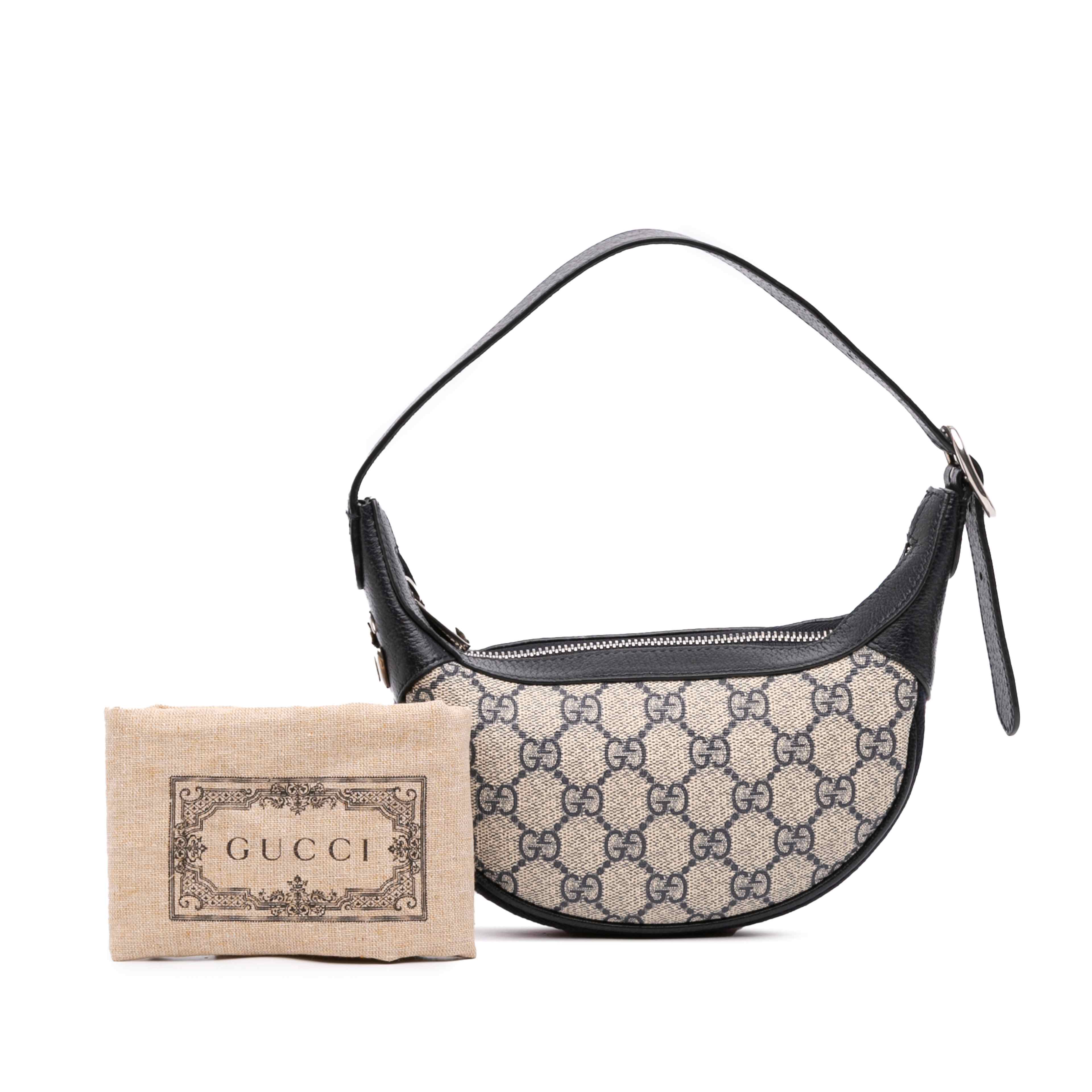 Gucci Mini Gg Supreme Web Ophidia Shoulder Bag, från Luxclusif, i färgen beige. Klicka för att öppna bilden i stort format