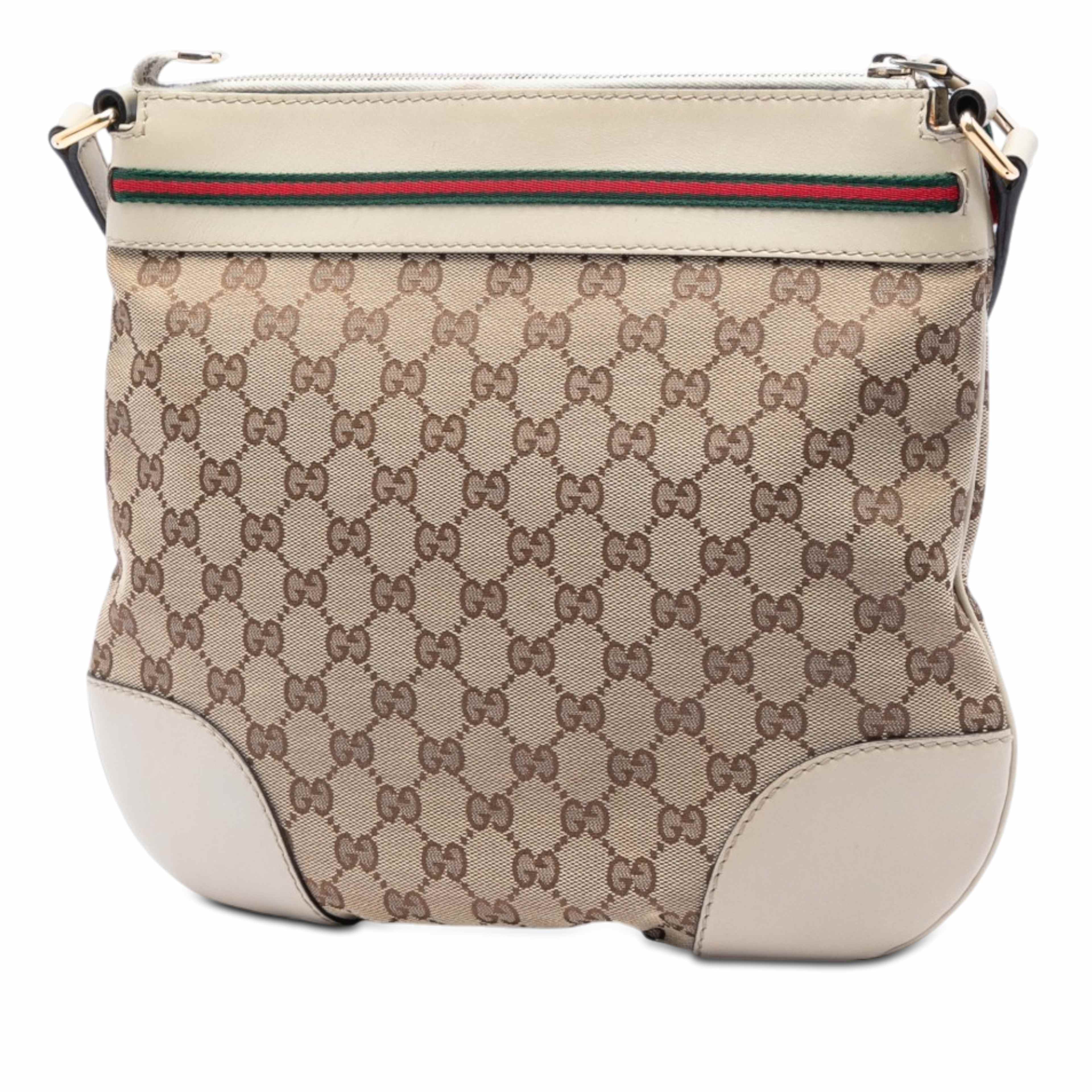 Gucci Gg Canvas Web Mayfair Crossbody, från Luxclusif, i färgen beige. Klicka för att öppna bilden i stort format