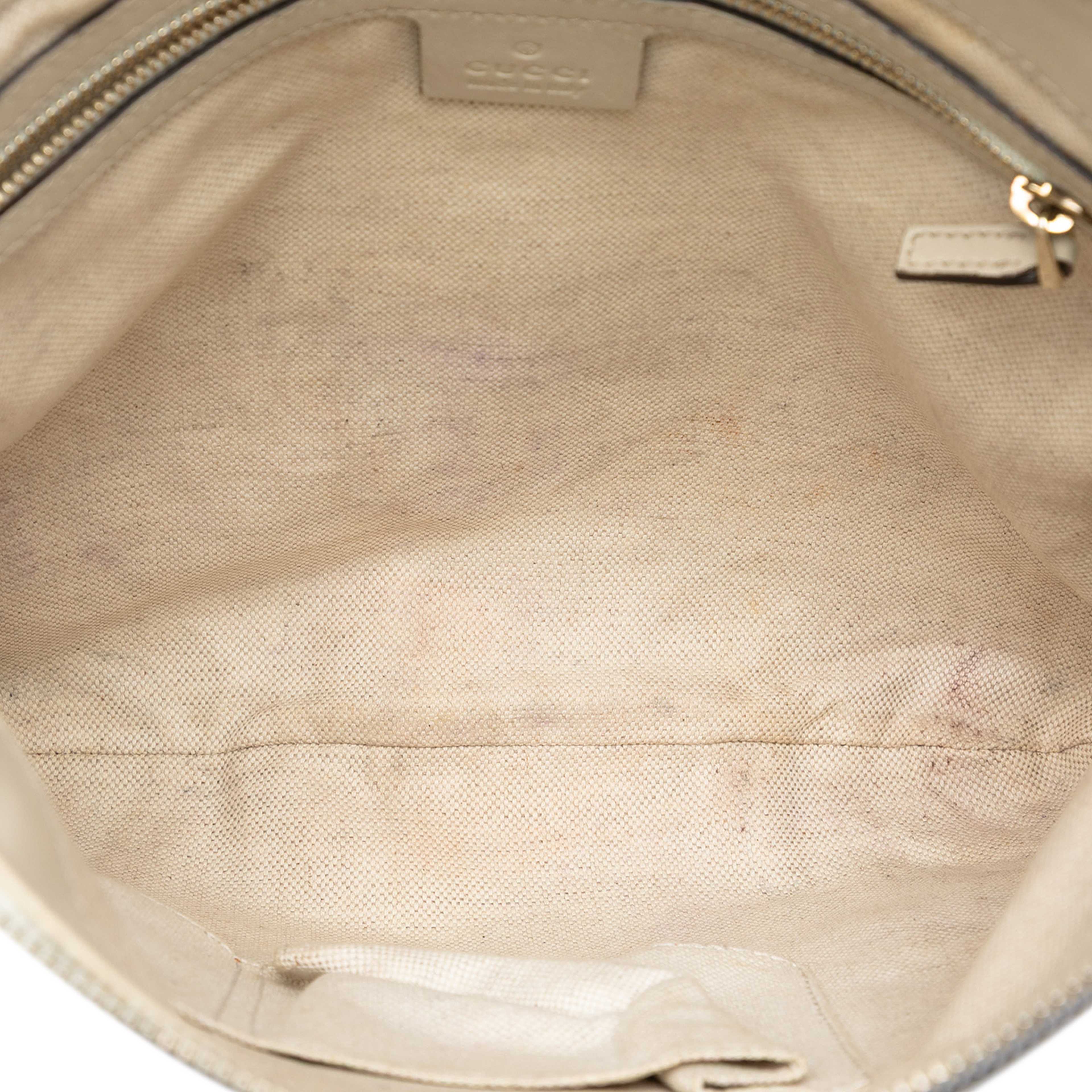 Gucci Gg Canvas Web Mayfair Crossbody, från Luxclusif, i färgen beige. Klicka för att öppna bilden i stort format