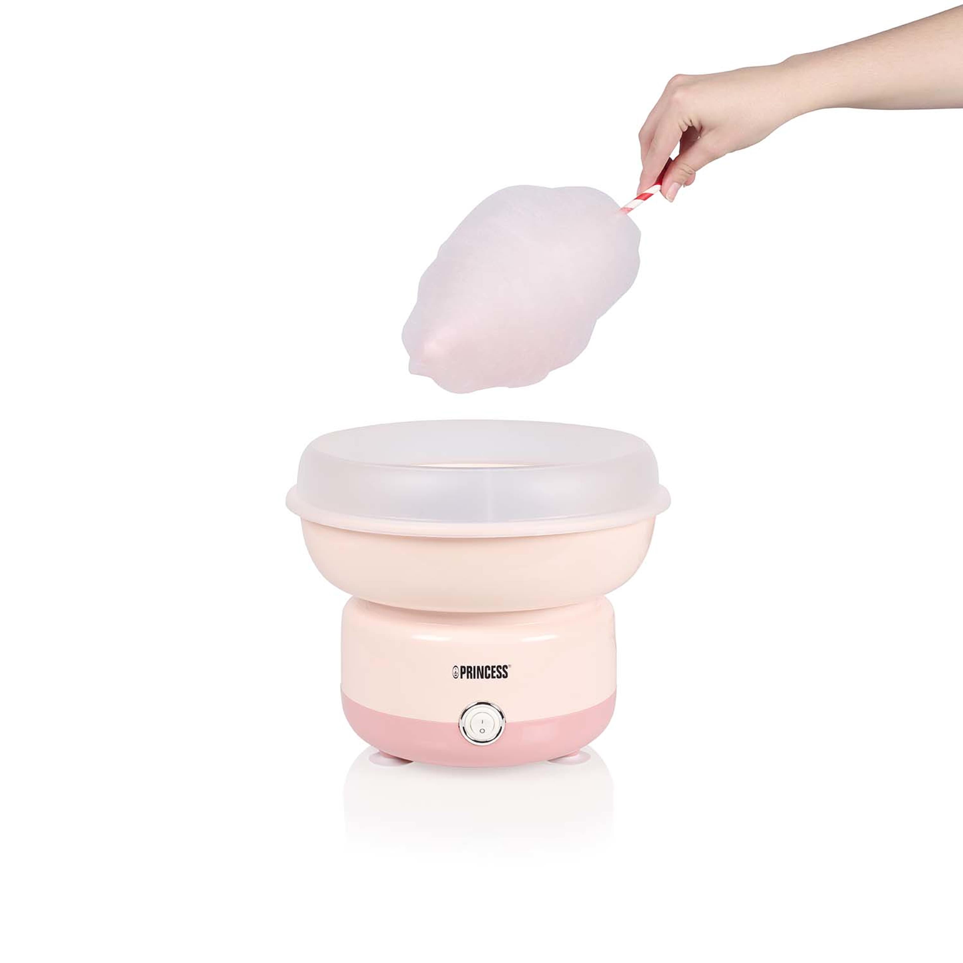 Sockervaddsmaskin 500w, från Princess, i färgen rosa. Klicka för att öppna bilden i stort format