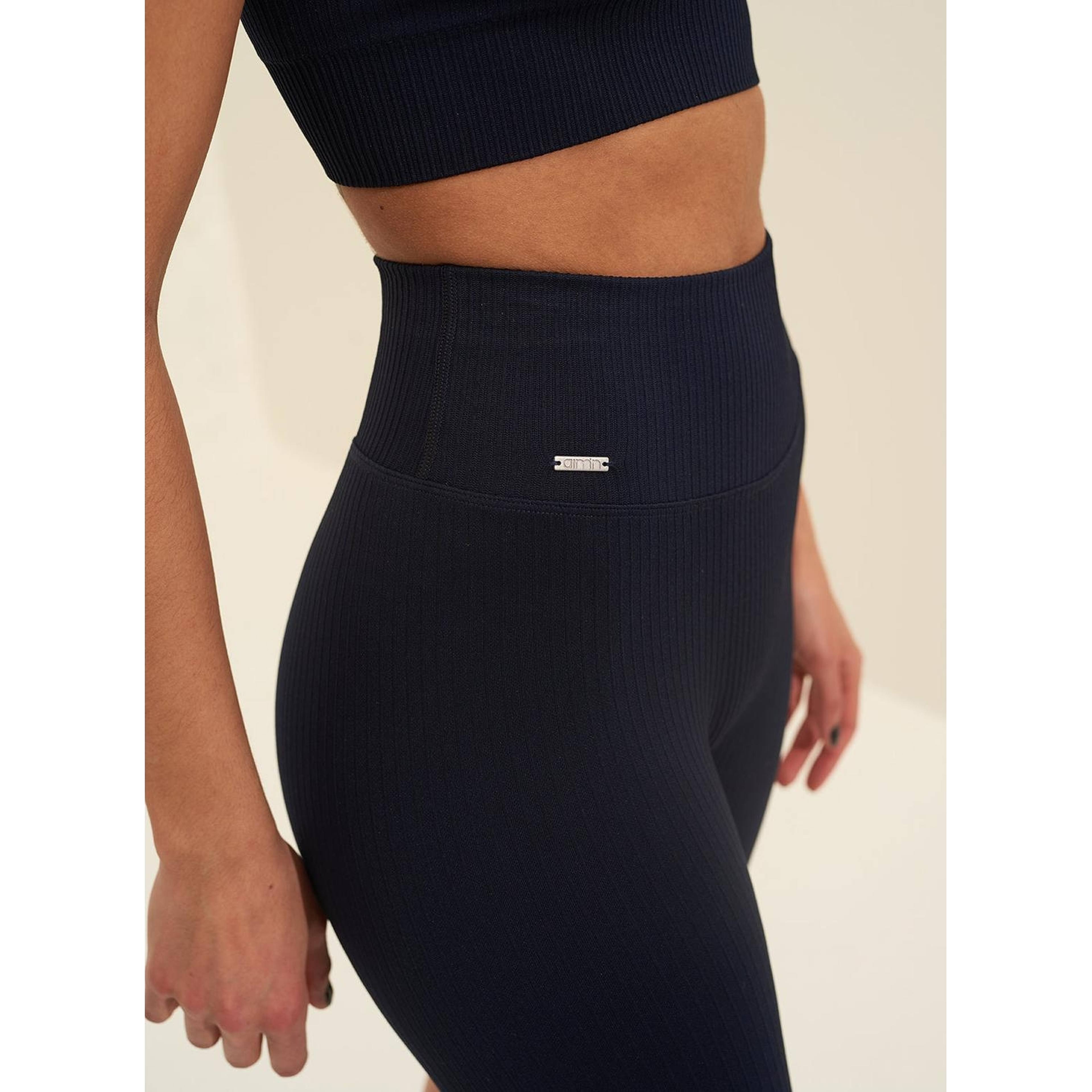 Navy Ribbed Biker Shorts