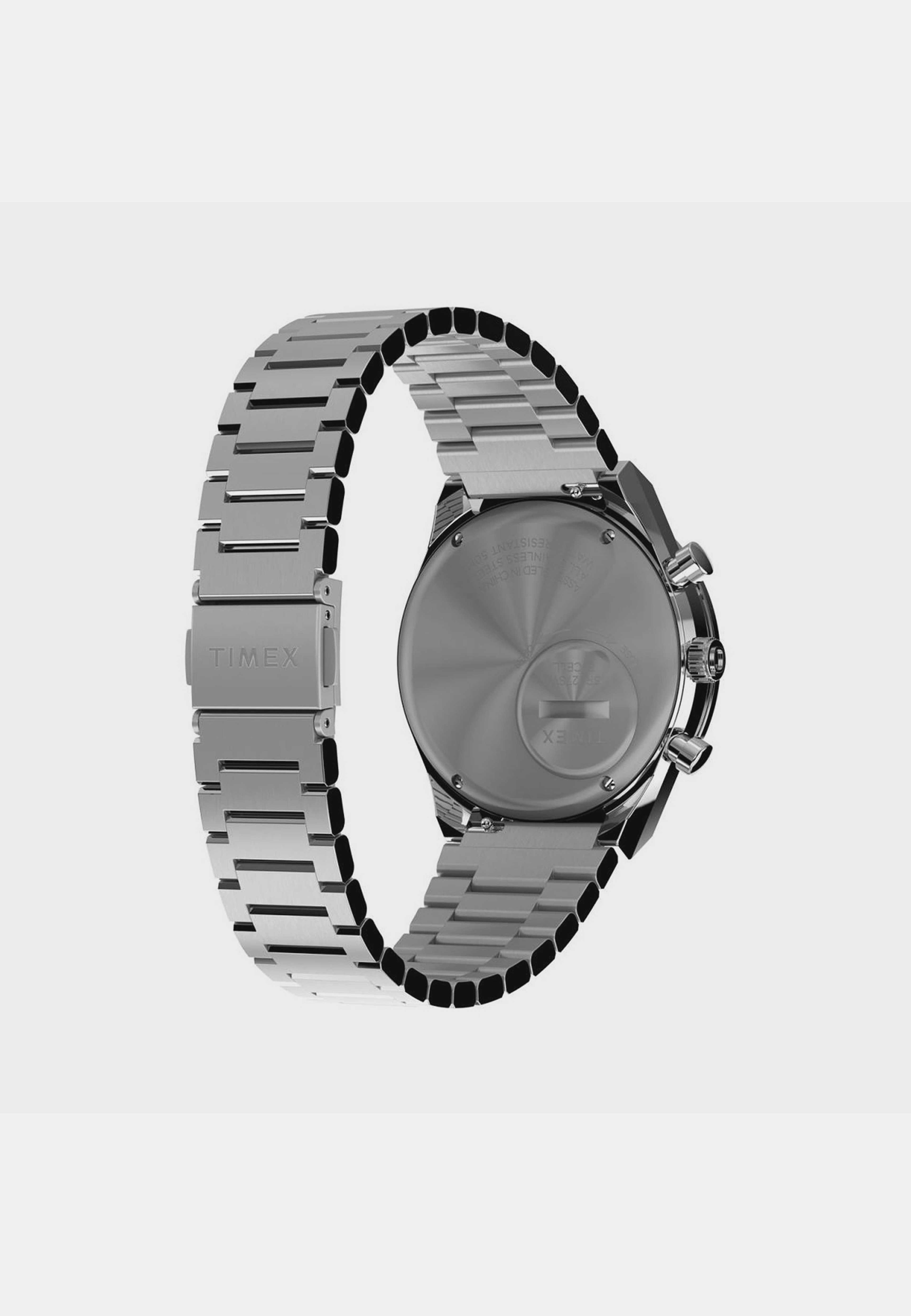 Timex Q Chronograph Herr, Vit/stål, Metallband - Tw2w53300, från Timex, i färgen 1. Klicka för att öppna bilden i stort format