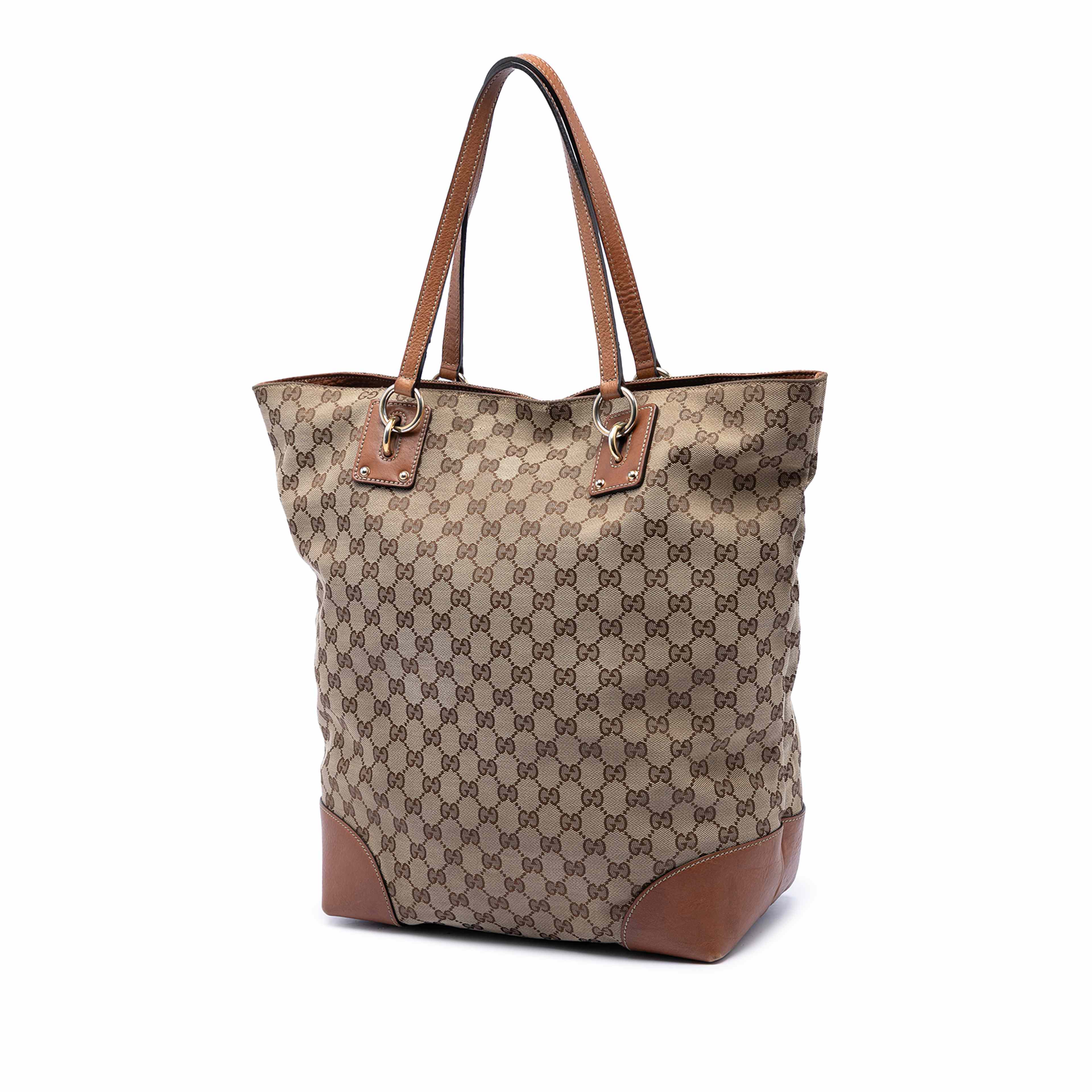 Gucci Large Gg Canvas Gg Charm Tote, från Luxclusif, i färgen beige. Klicka för att öppna bilden i stort format